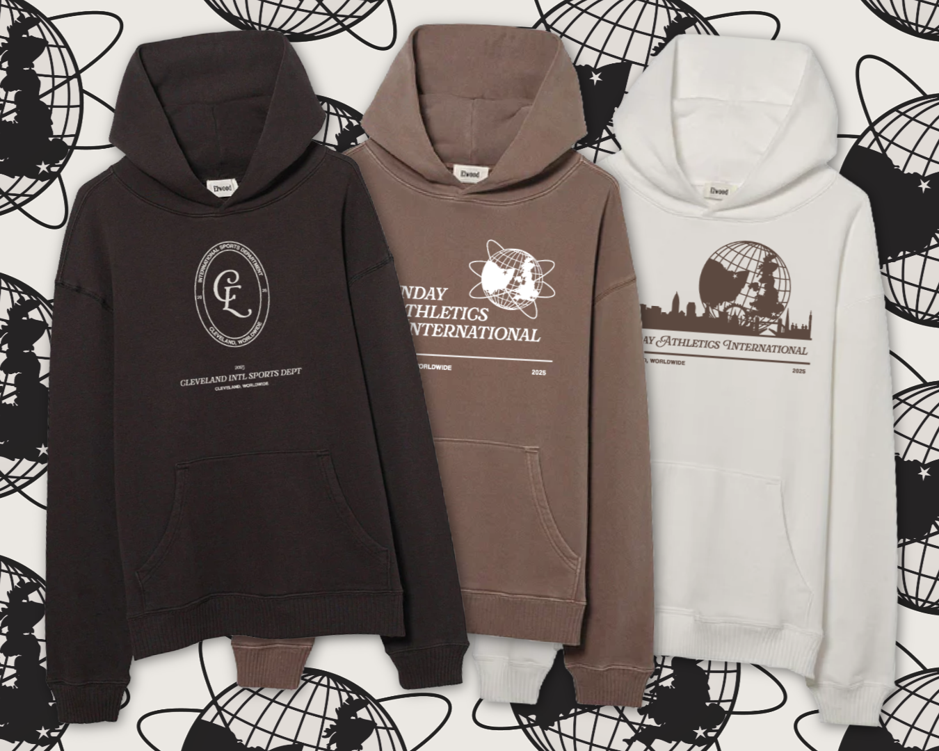 samantha illustrated custom cleveland sweatshirts designed for the football game in london
