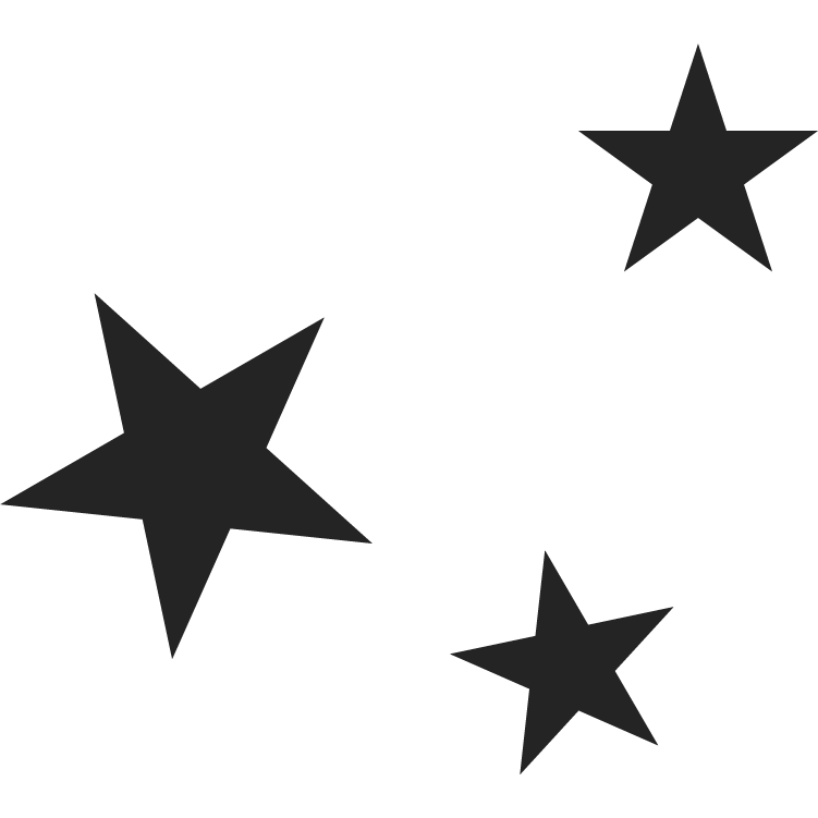 Black background with four black stars of varying sizes scattered across the image.