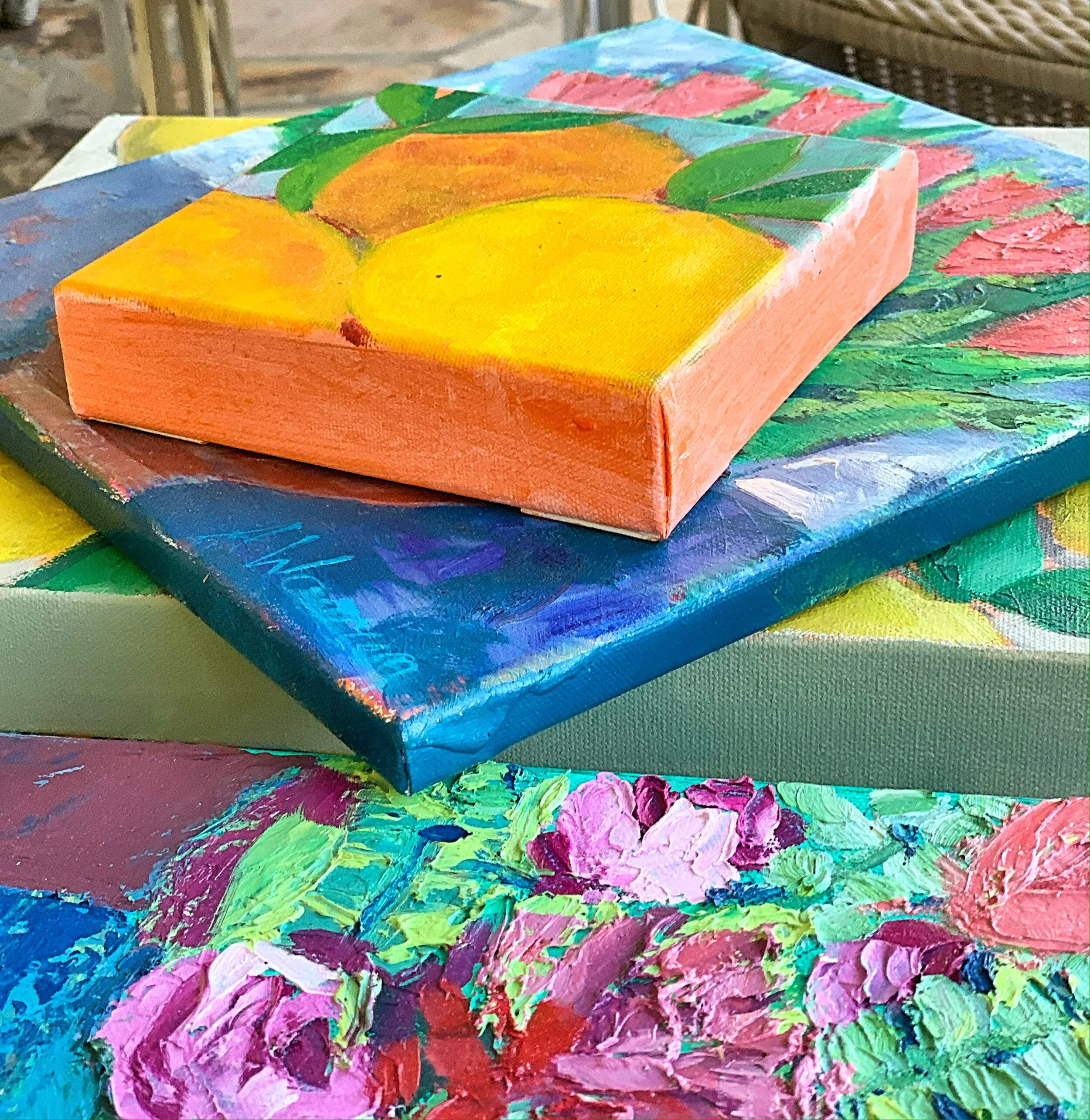 Stacked paintings