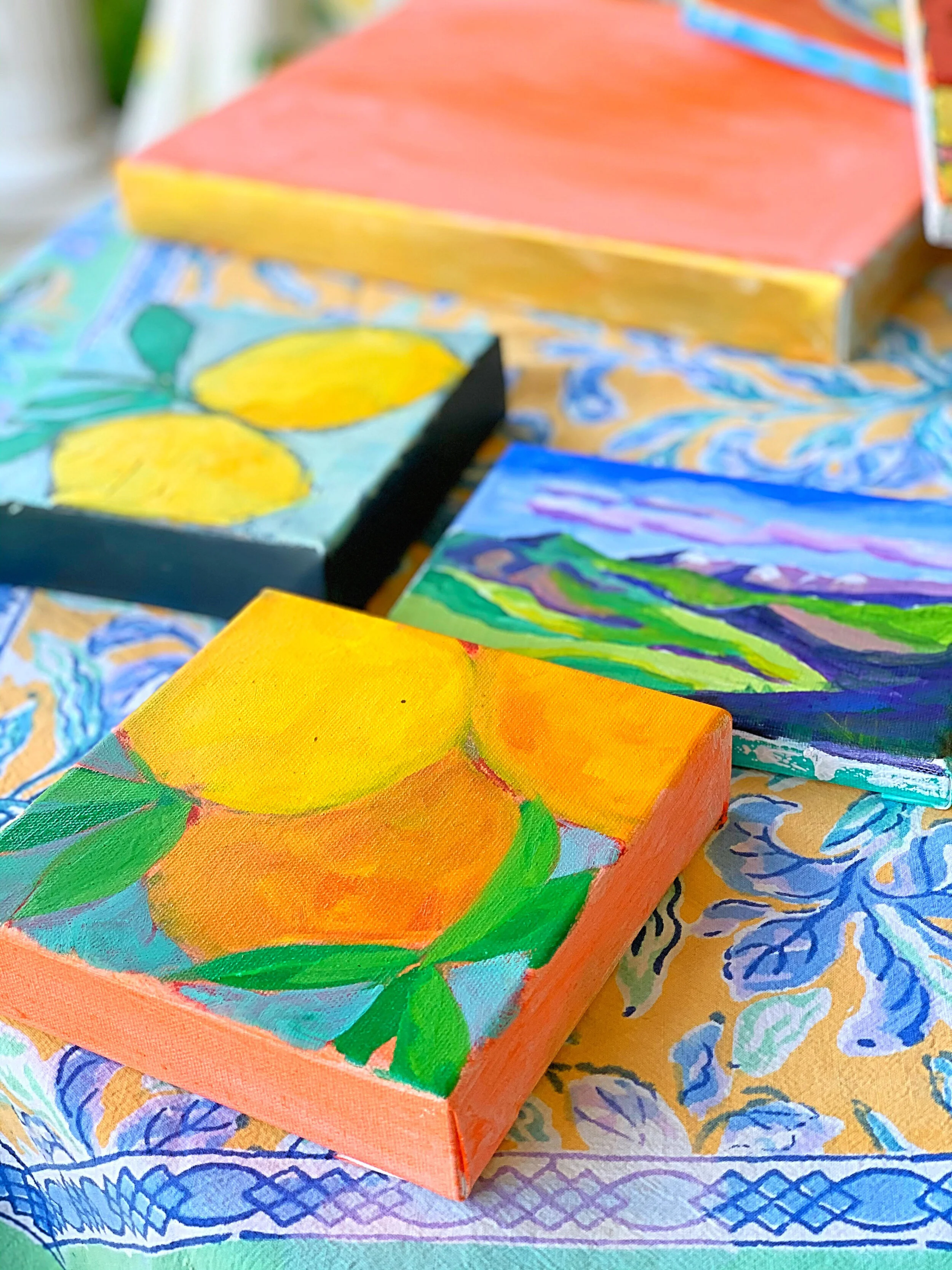 Stacked paintings