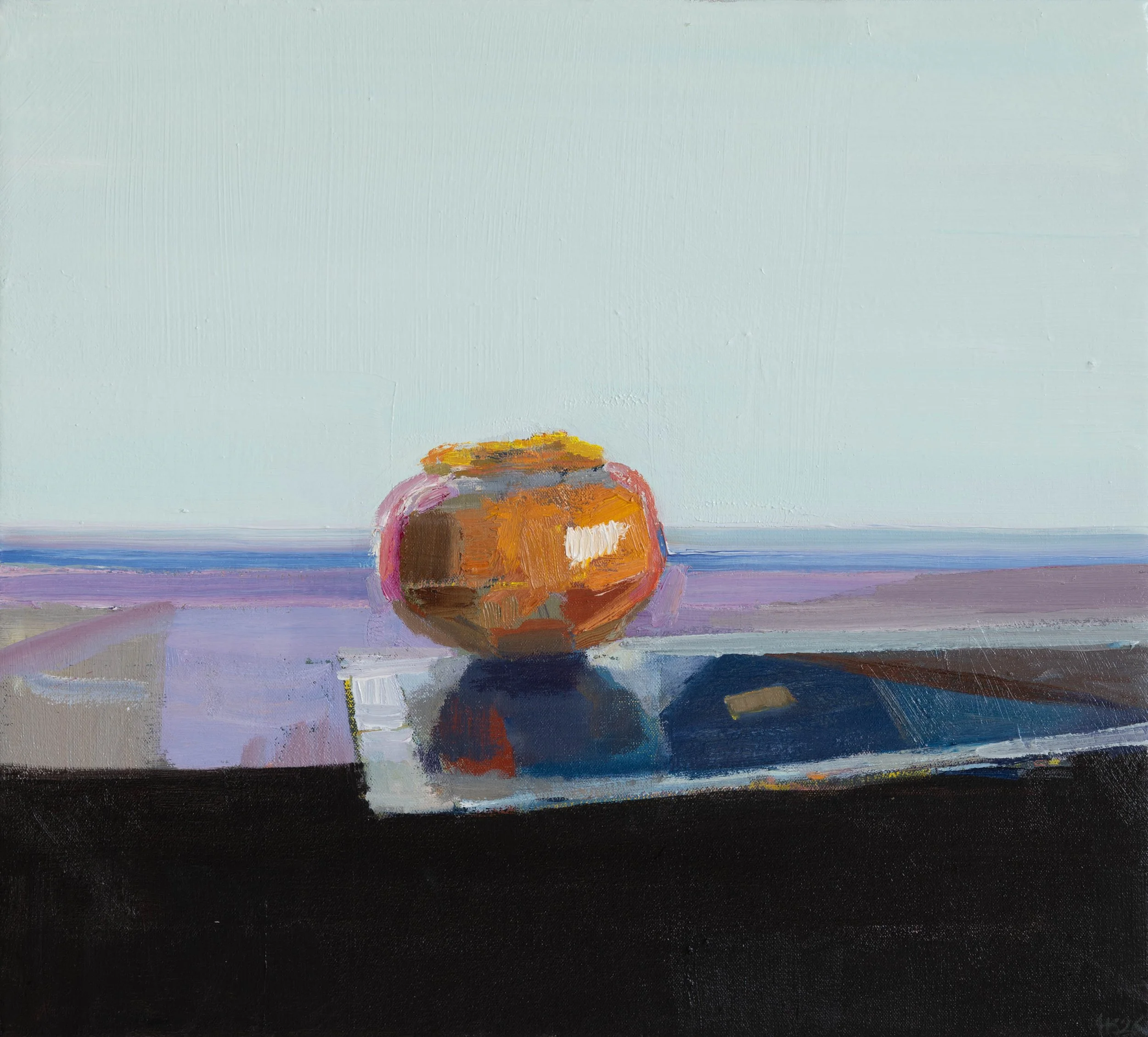 Persimmons and Ruscha House, Oil on Canvas, 18"X20", 2026