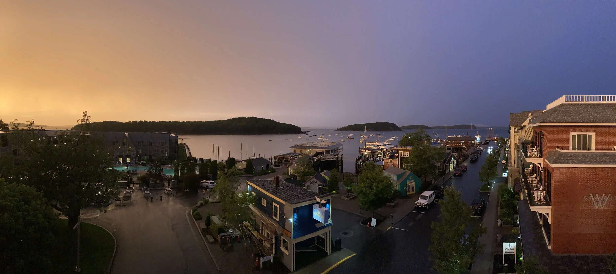 Bar Harbor panoramic photo just after a thunderstorm passed thru 07/08/2020
