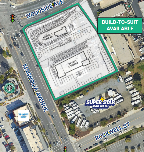 Build-To-Suit Available at SEC Magnolia Ave &amp; Woodside Ave, Santee