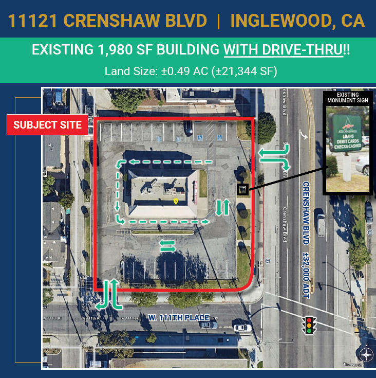 Drive-Thru - Existing 1,980 SF Bldg, 0.49 AC Land