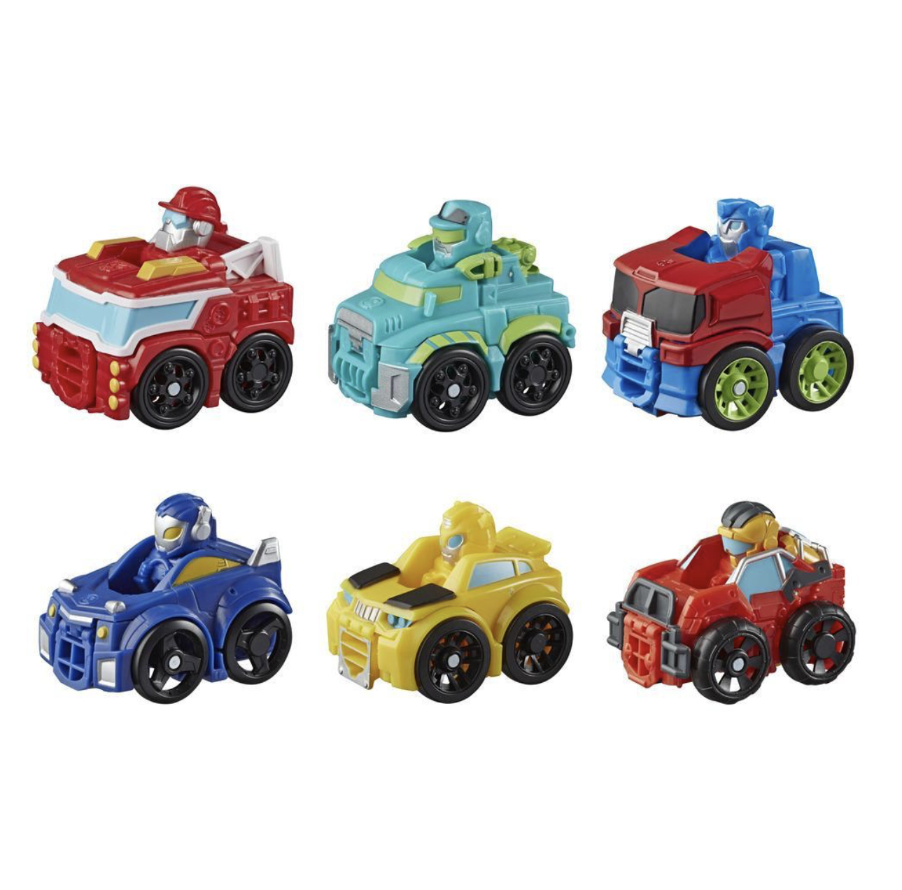 13.  PLAYSKOOL HEROES TRANSFORMERS RESCUE BOTS ACADEMY MINI BOT RACERS CONVERTING ROBOT TOYS