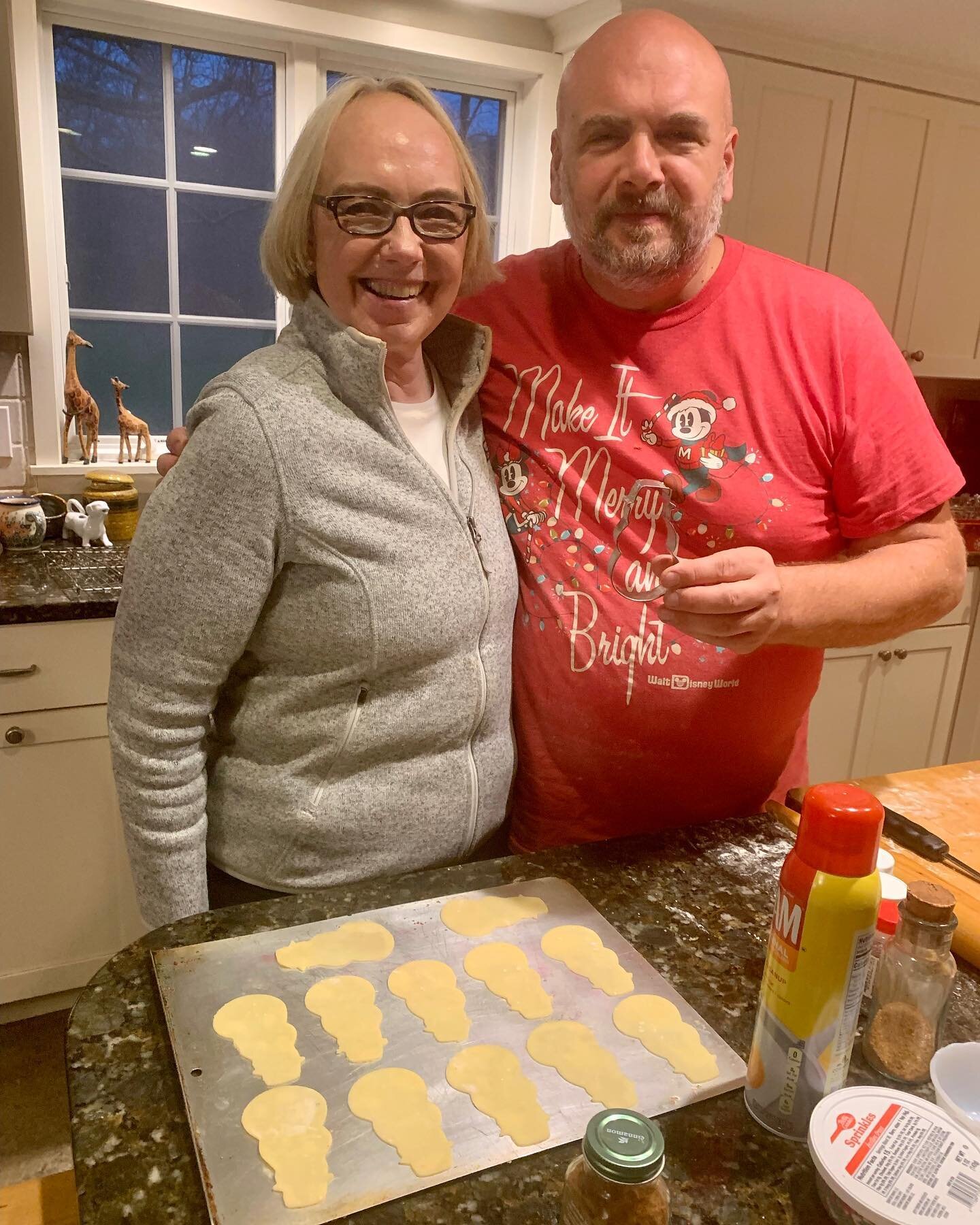 I traveled home this week to kick off Christmas with my parents, decorating and baking. These two days will be some of the most memorable this season. I feel truly blessed. 
.
Mom making her mothers amazing Christmas cookies .
.
Dad and candy cane co