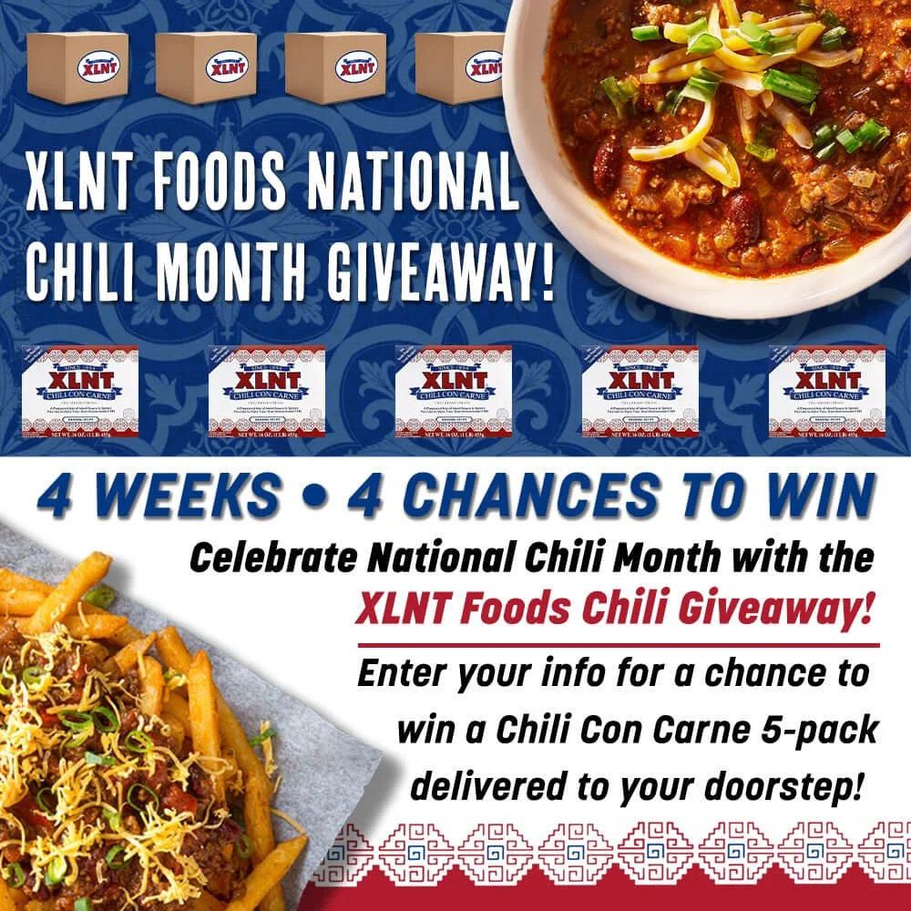 XLNT Foods National Chili Month Giveaway 2022