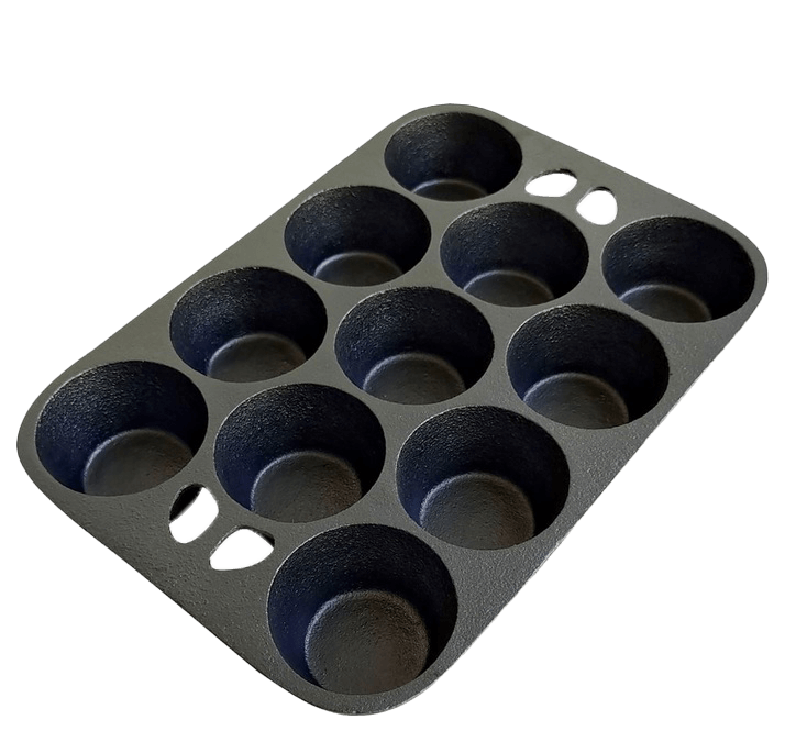 XLNT Foods Cast Iron Muffin Tins for cornbread recipe