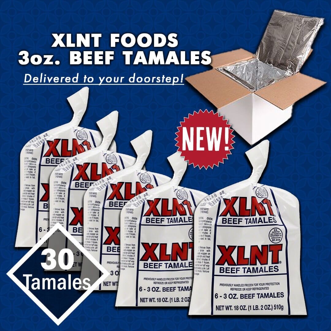 Exciting news! Introducing a NEW addition to our online store, The XLNT Foods Beef Tamales 3oz, 5pack 30 Tamale offering. Many of you are familiar with our snack size 3oz Beef Tamales, but for the first time,  we are now shipping them to you through 