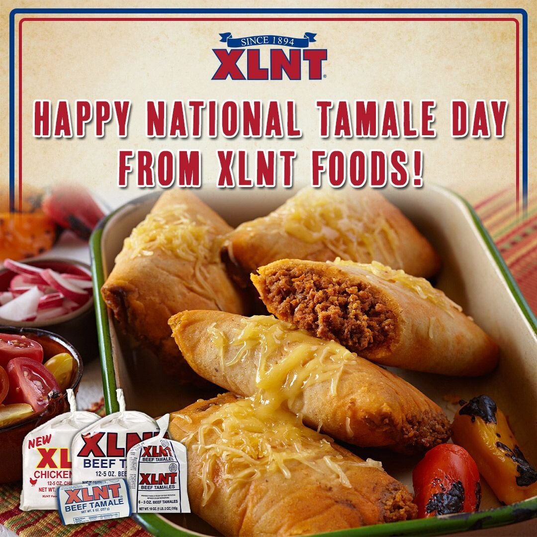 Happy National Tamale Day from XLNT Foods! Celebrated on March 23 every year....National Tamale Day is a day for celebrating all kinds of tamales, from the traditional Latin American dish to the XLNT tamales that were born in Southern California in 1