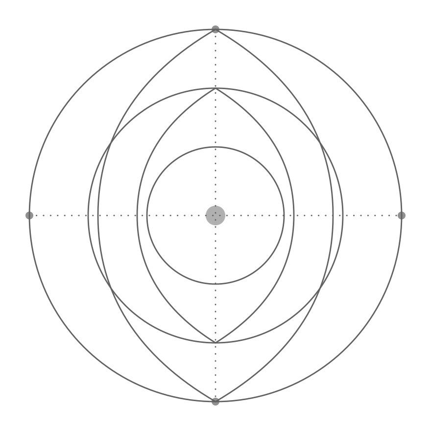 Geometric drawing of an outline square with sections divided by vertical, horizontal, and diagonal lines.