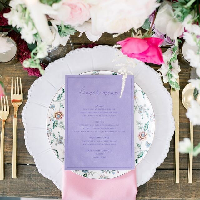What's on your dinner menu tonight? Since I likely won't be printing menus for live events this month, maybe I'll create fancy suede menus for my husband and kids at dinner time! ha! I'm pretty sure my cooking won't be nearly as good as my favorite c