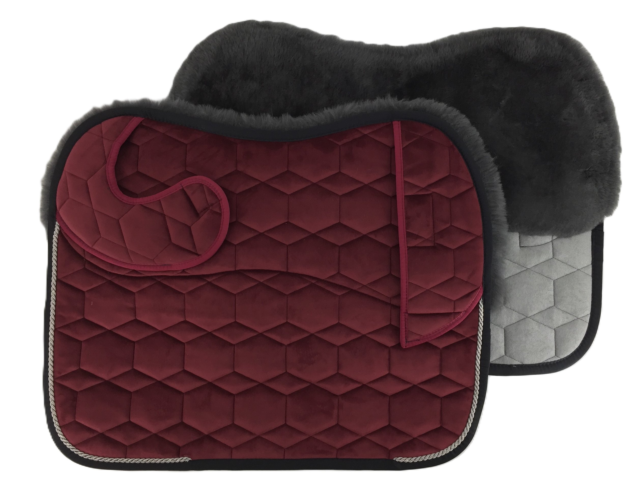 Velvet quilting bordeaux with graphite sheepskin.jpg