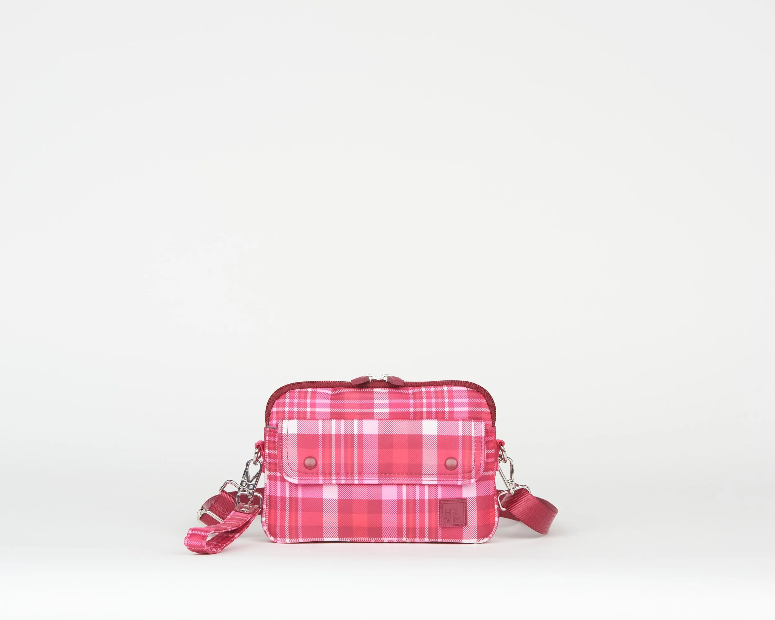 THE BFF WRISTLET CROSSBODY - BERRY PLAID