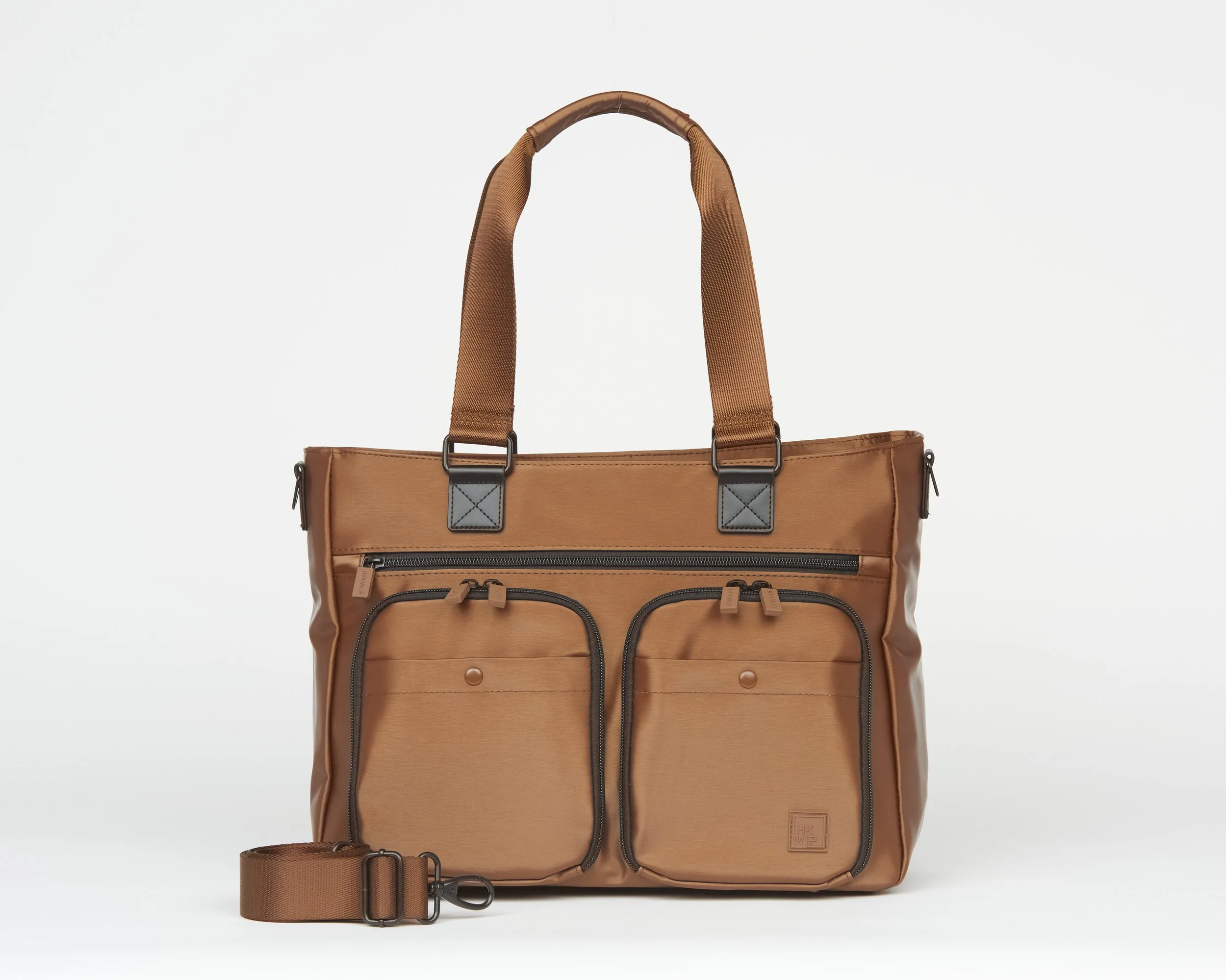 THE EXCELSIOR CARGO CATCHALL TOTE W/ CROSSBODY STRAP - METALLIC MOCHA