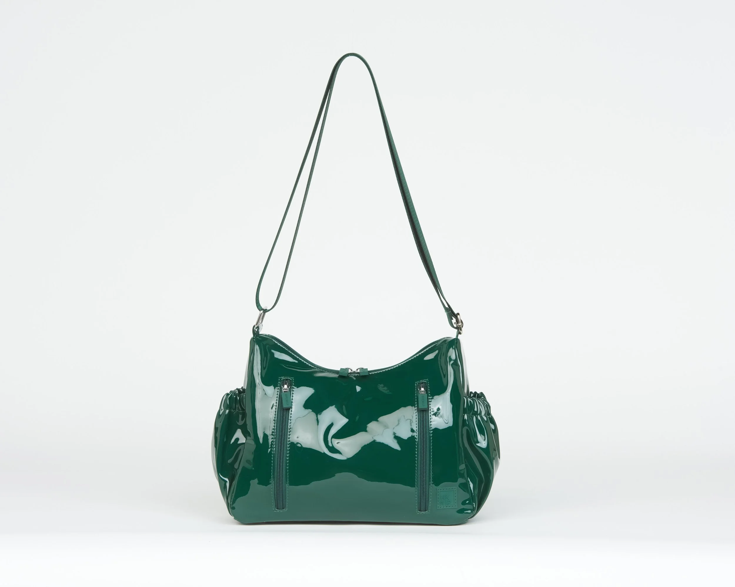 THE TRANSIT CONVERTIBLE SHOULDER CROSSBODY - PATENT EMERALD