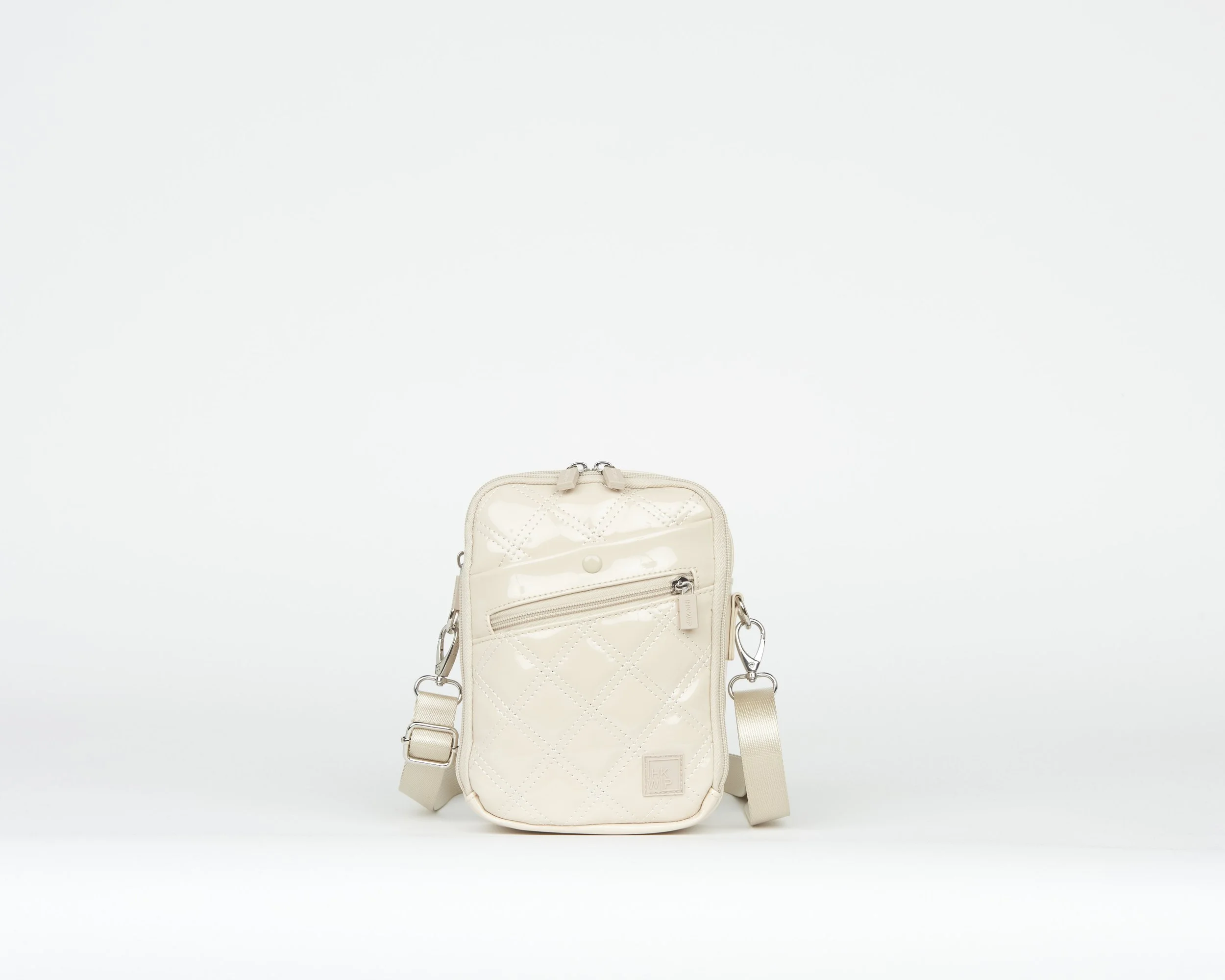 THE SIDEKICK QUILTED CROSSBODY - PATENT SAND