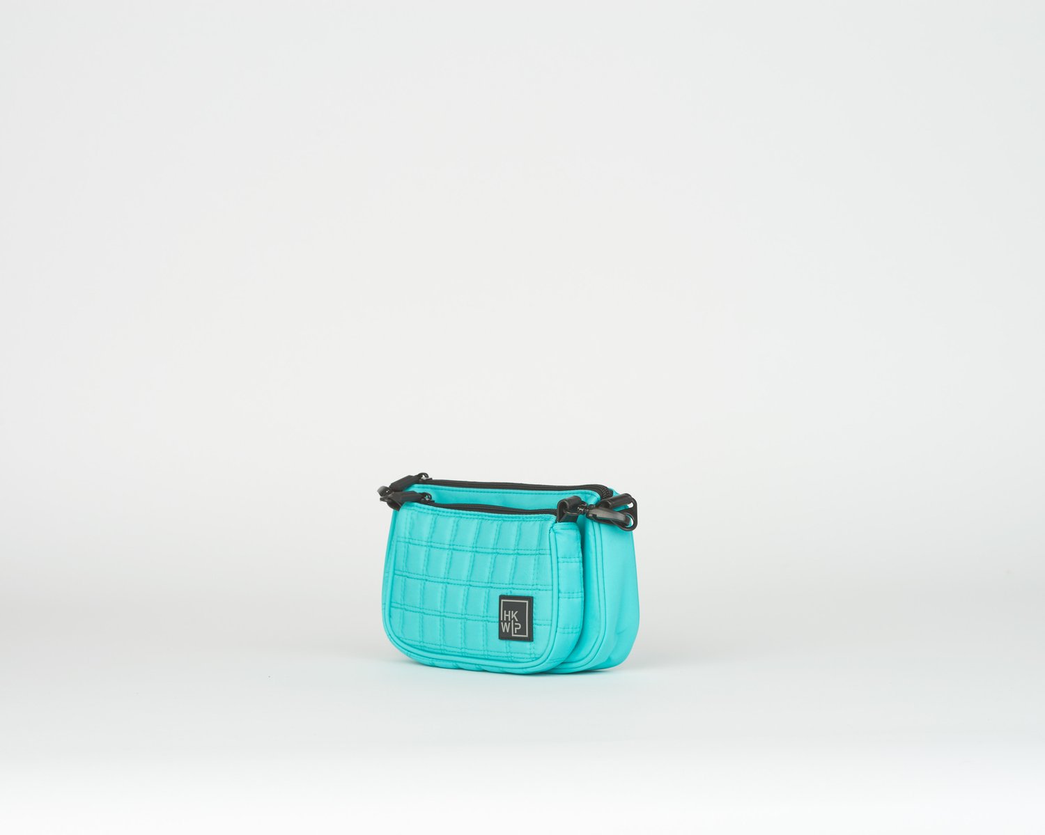 Aquamarine nylon double purse