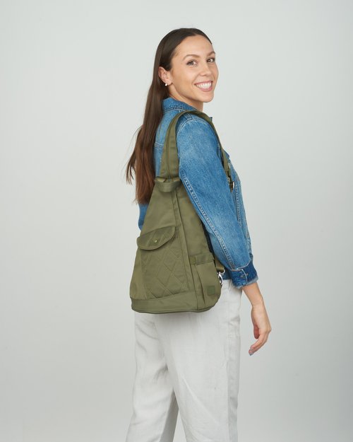 THE CONVERTIBLE SLING BACKPACK - MILITARY OLIVE — IHKWIP display picture 1