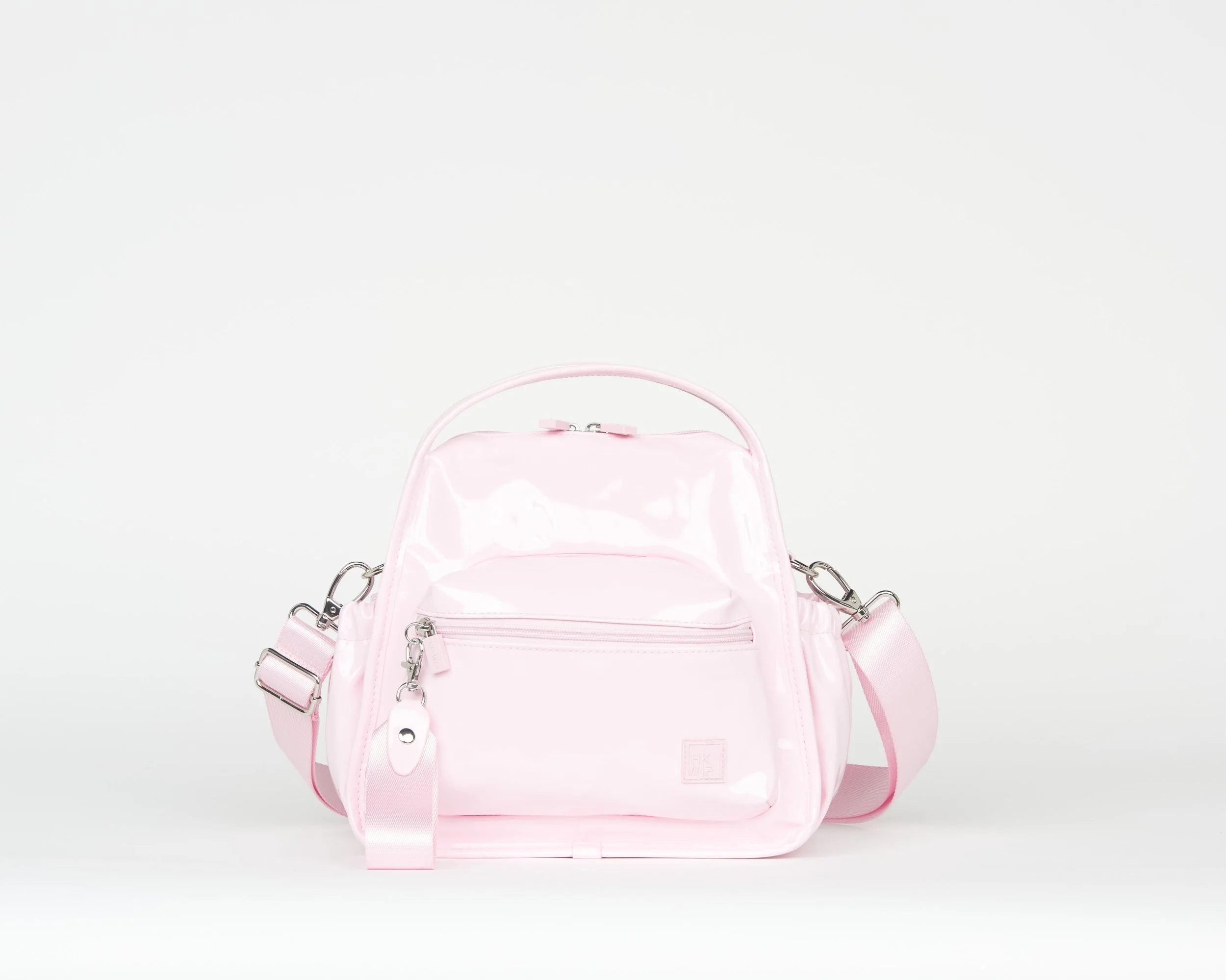 THE ARCHITECT CROSSBODY WITH TOP HANDLES - PATENT PINK