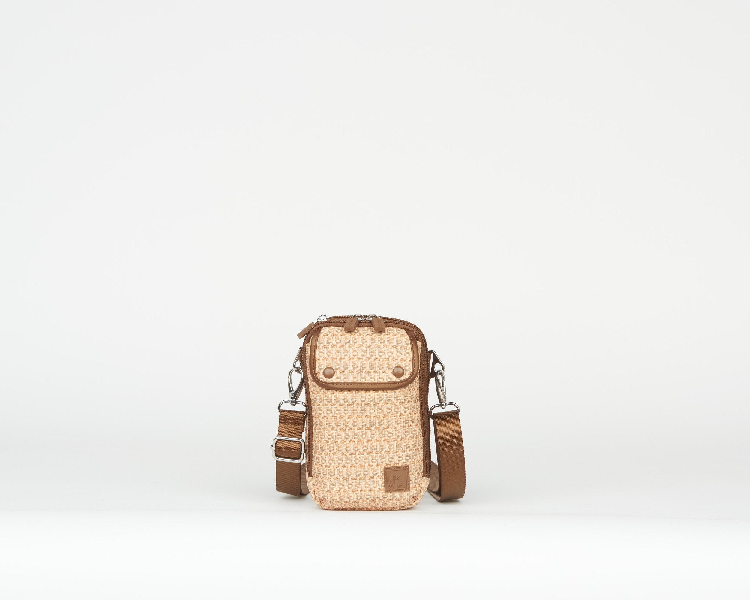 THE RAFFIA EVERYDAY ESSENTIALS CROSSBODY - METALLIC MOCHA