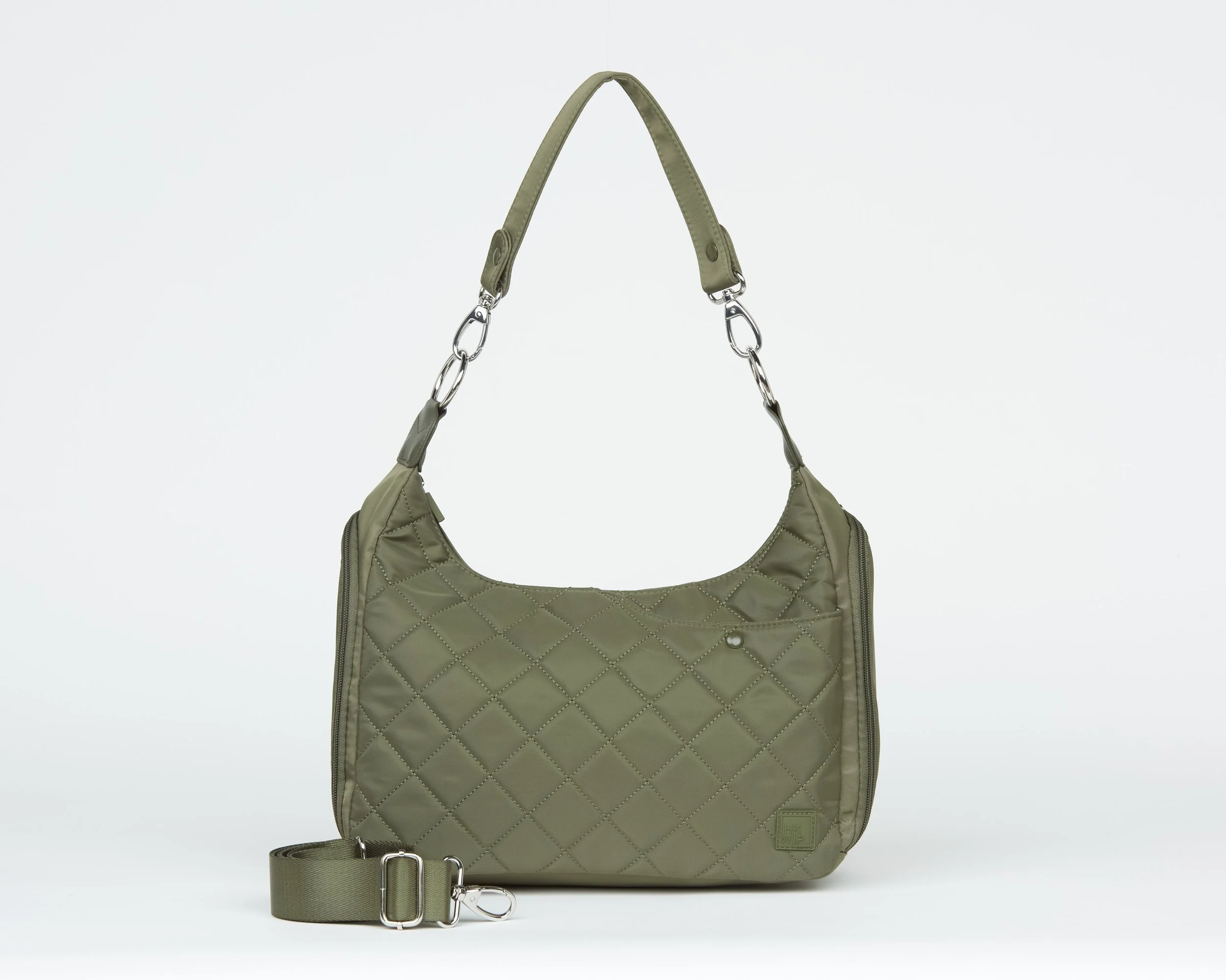 THE EXCELSIOR QUILTED CONVERTIBLE SHOULDER BAG - MILITARY OLIVE