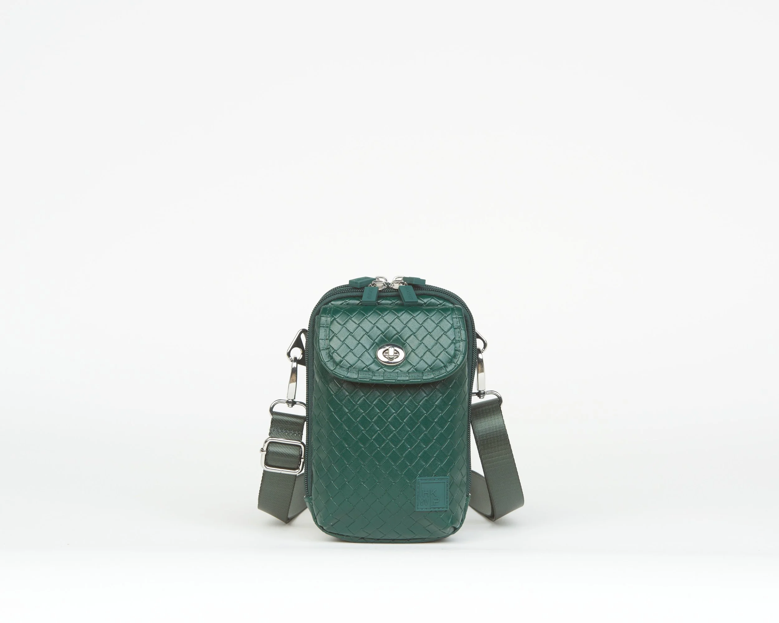 THE TURN LOCK EVERYDAY ESSENTIALS CROSSBODY - EMERALD WEAVE
