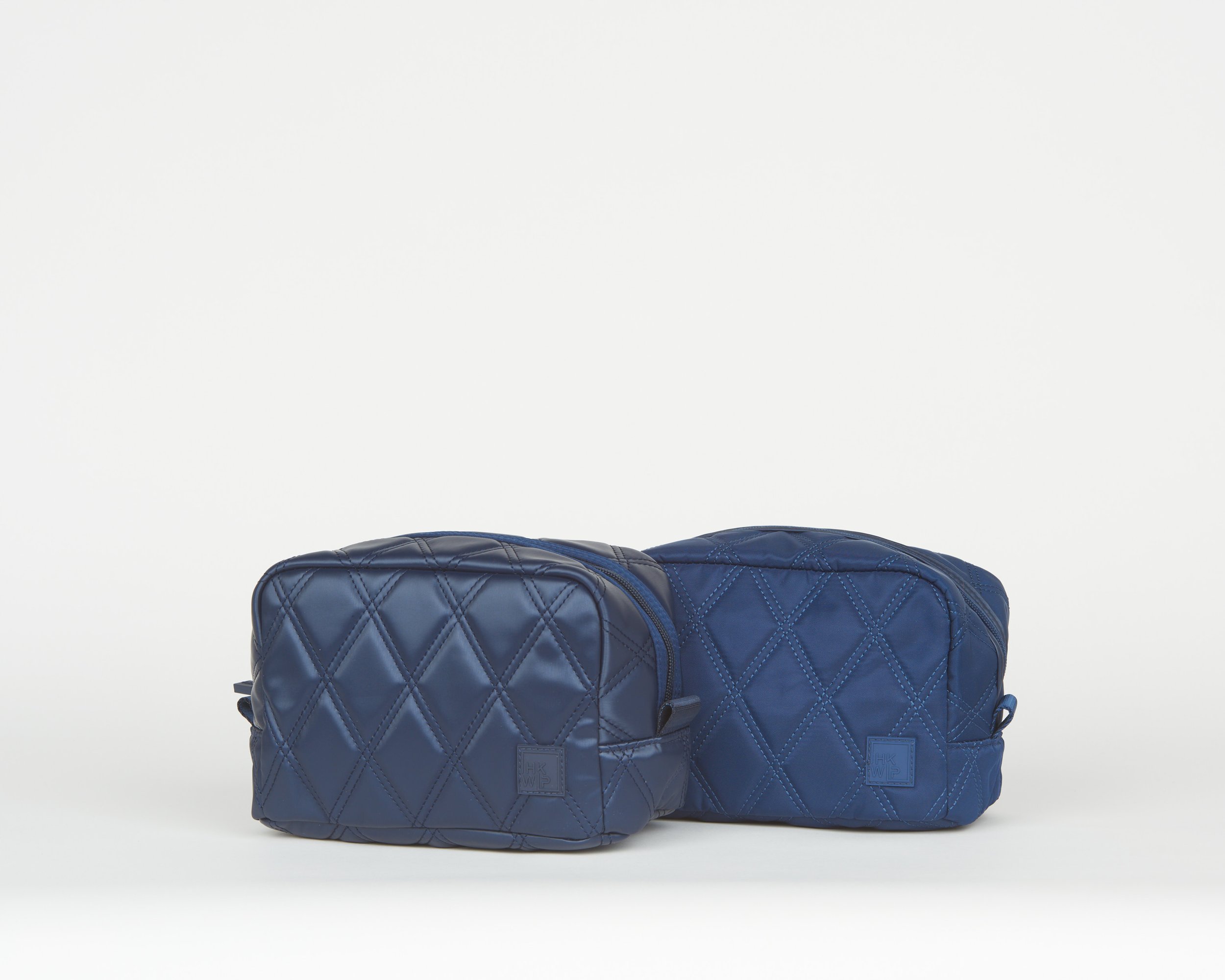 THE SET OF 2 QUILTED COSMETIC CASES - MIDNIGHT NAVY