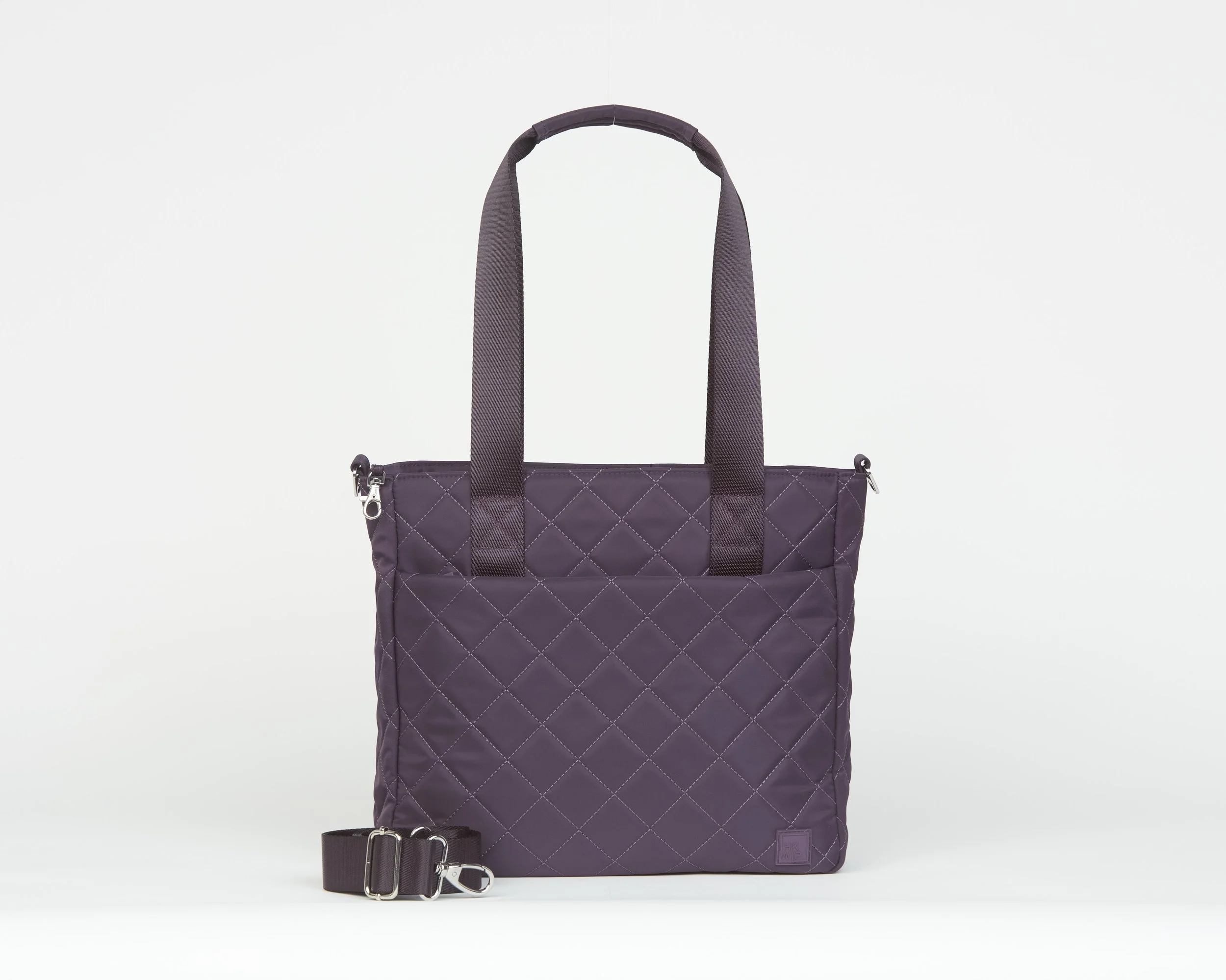 THE QUILTED CARRY YOUR CONFIDENCE ANTI-THEFT TOTE - DARK PLUM