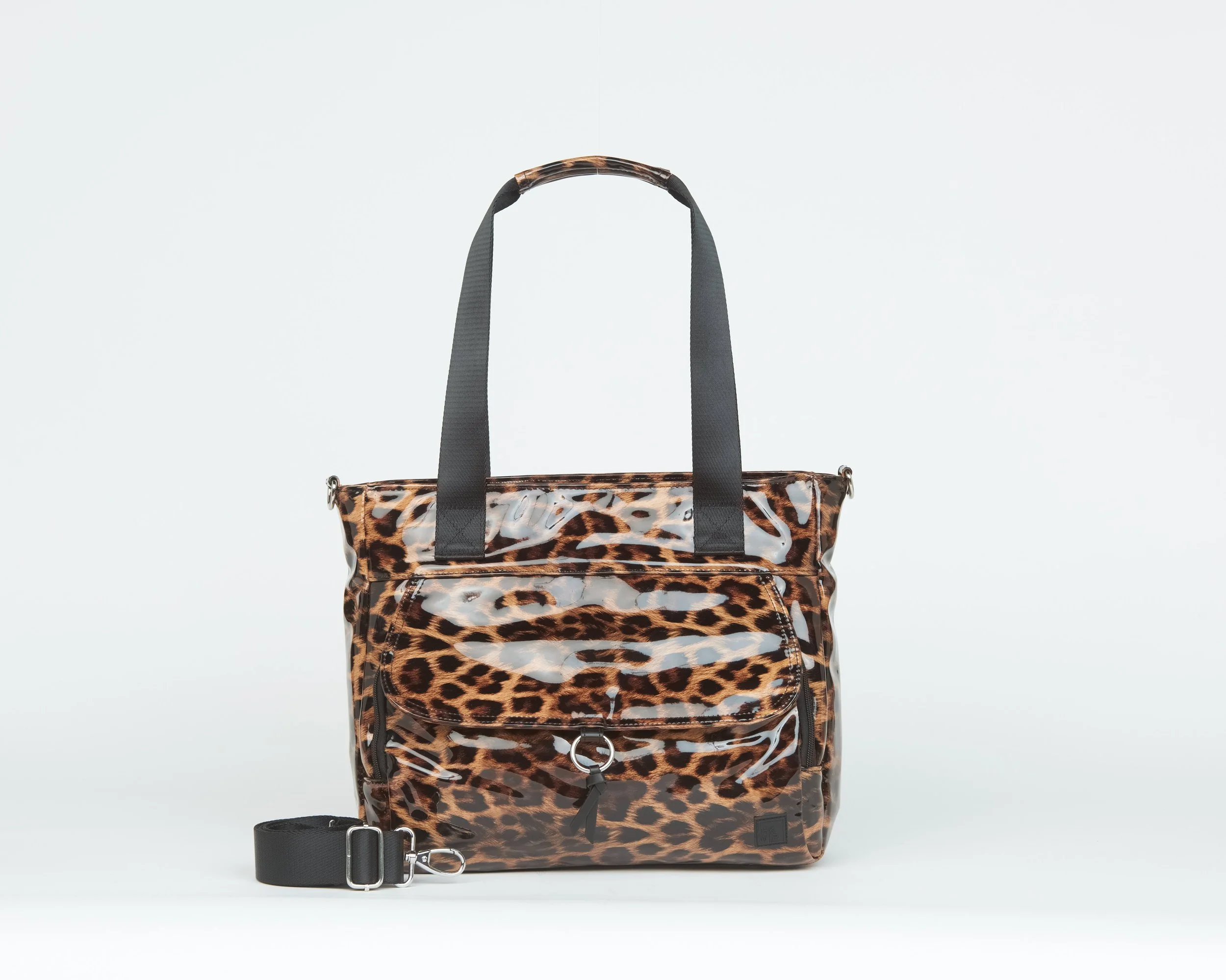 THE STELLAR TOTE WITH CROSSBODY STRAP - PATENT LEOPARD