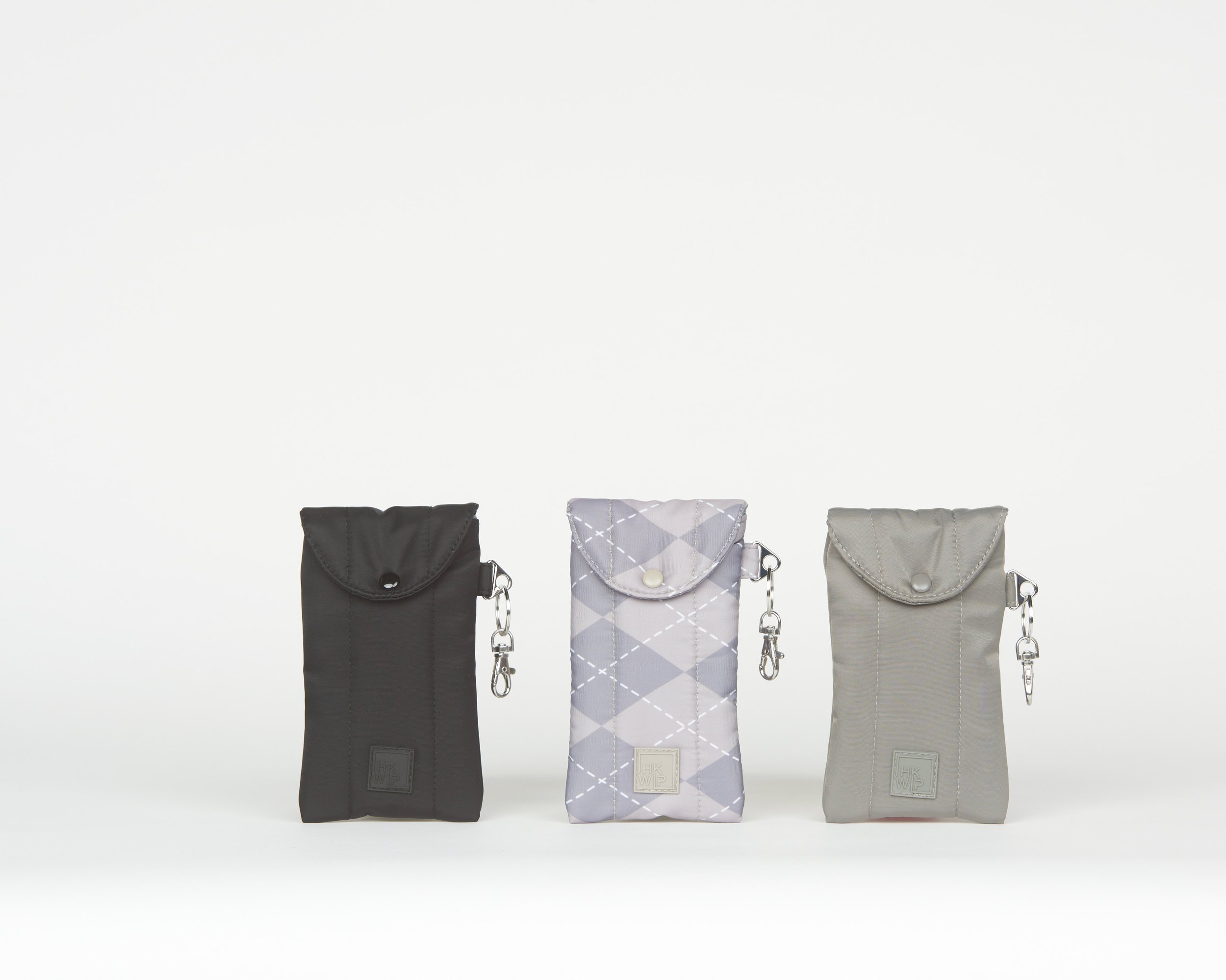 THE SET OF 3 SOFT LINED CLARITY GLASSES CASES - GREY ARGYLE COMBO