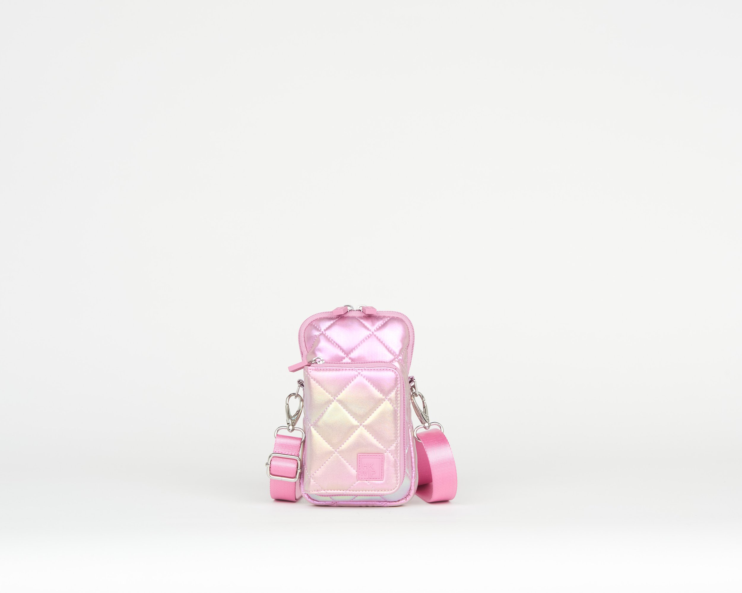 THE CHIT-CHAT CELLPHONE CROSSBODY W/ RFID WALLET - IRIDESCENT PINK