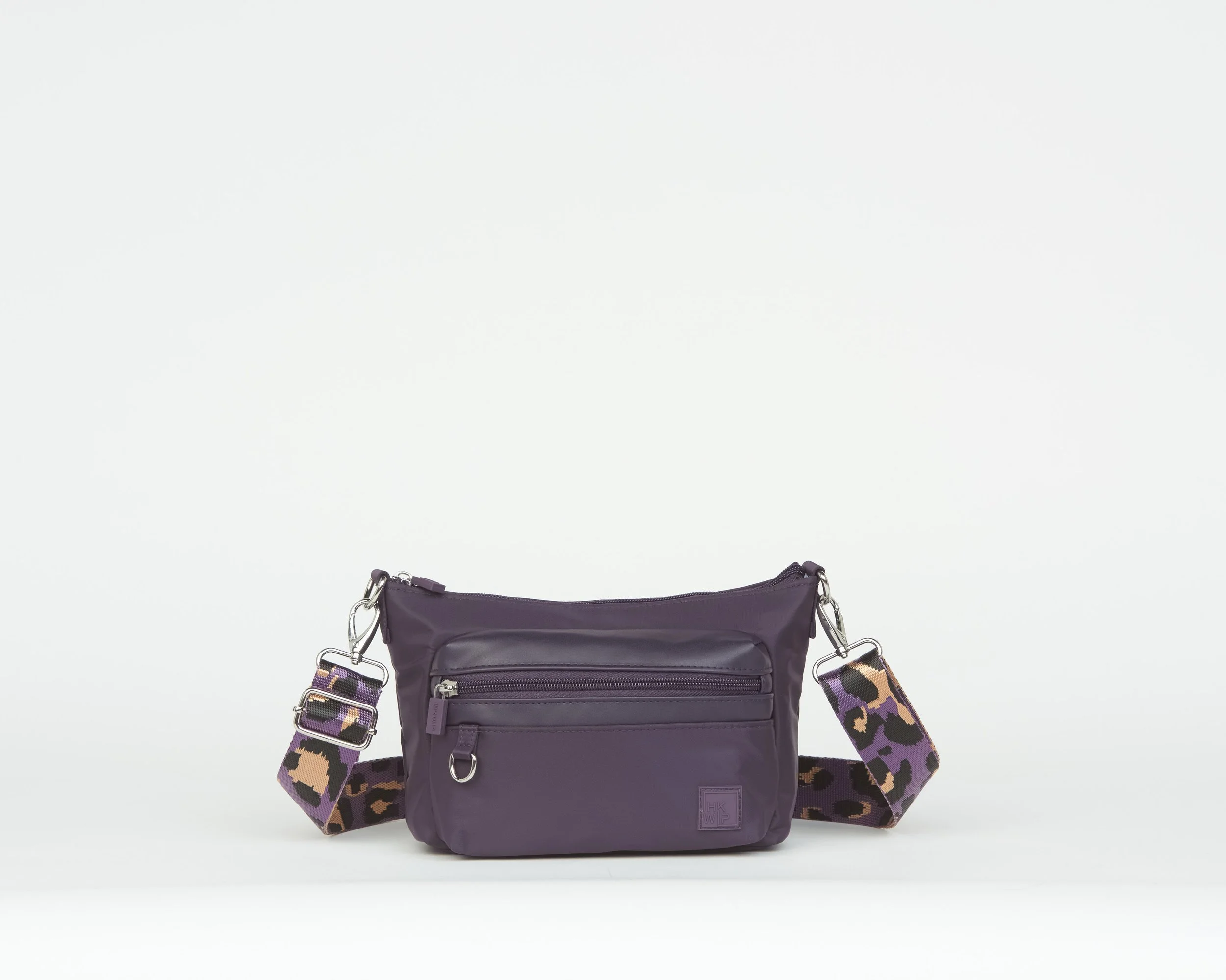 THE SPOT ON CROSSBODY WITH LEOPARD STRAP - DARK PLUM