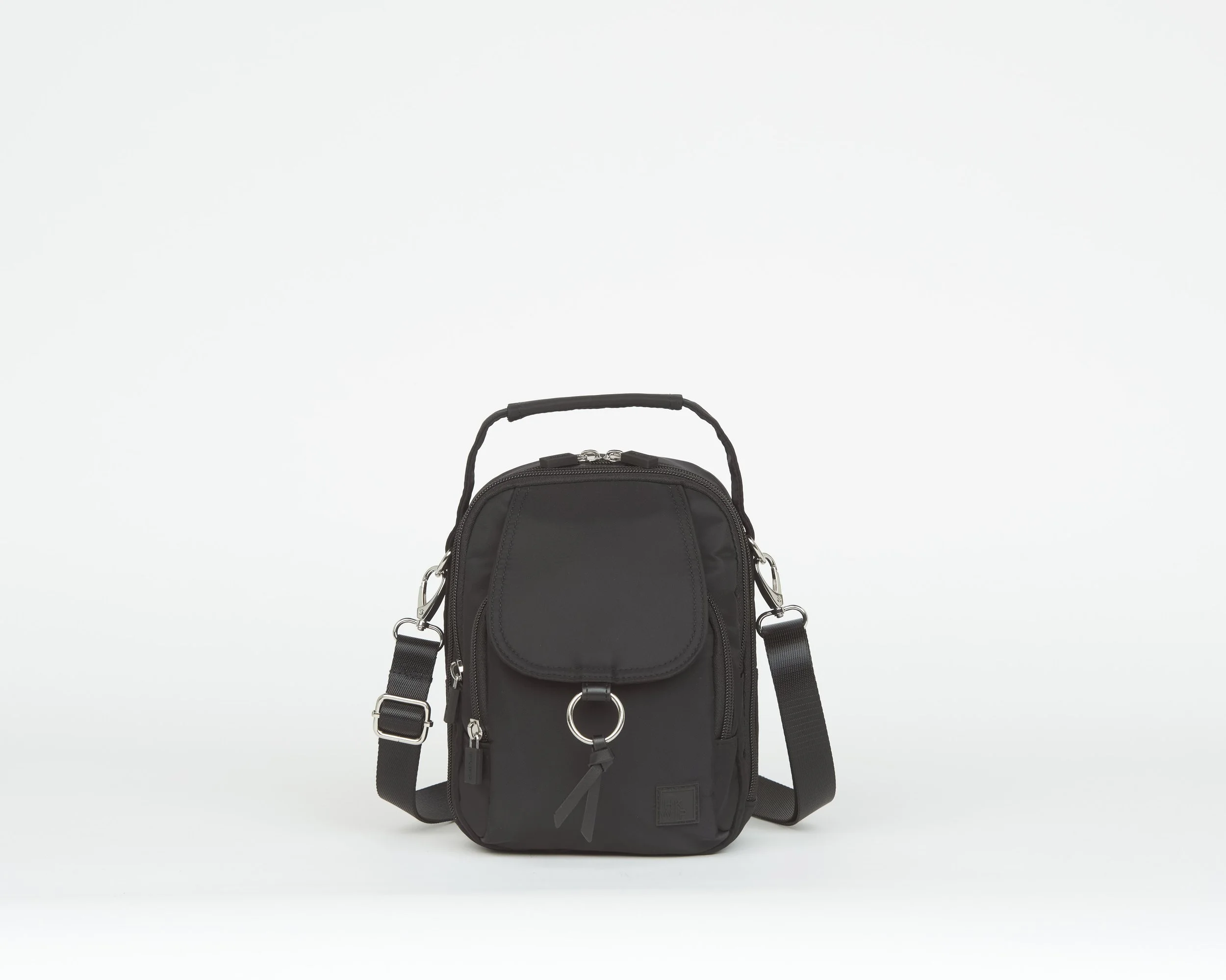 THE XL STELLAR NORTH/SOUTH CROSSBODY W/ TOP HANDLE - BLACK