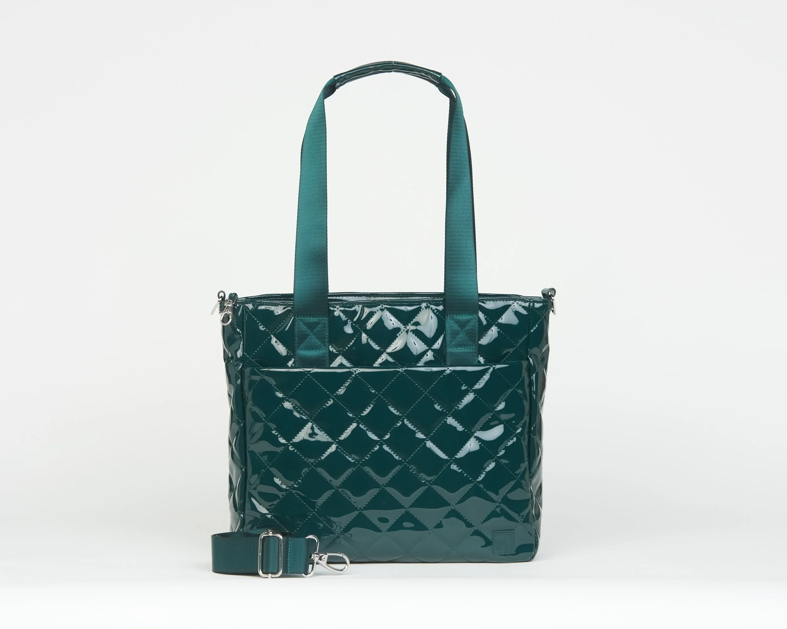 THE QUILTED CARRY YOUR CONFIDENCE ANTI-THEFT TOTE - PATENT TEAL