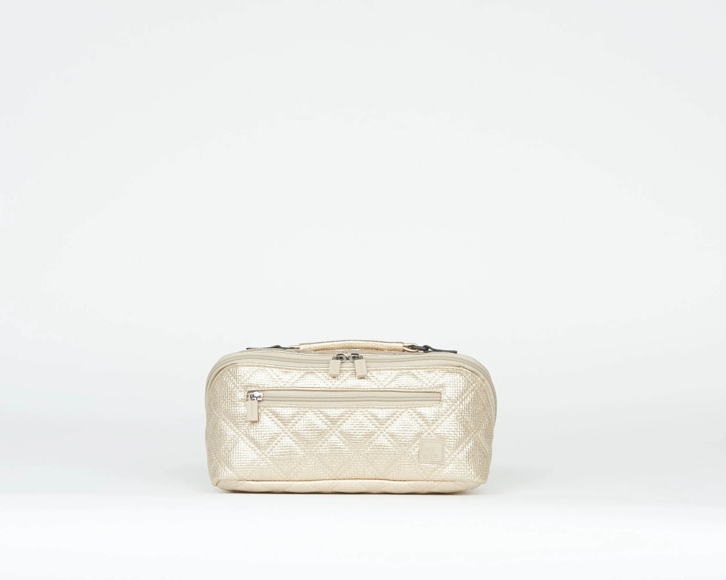 THE CARRY IT ALL COSMETIC CASE - METALLIC RAFFIA