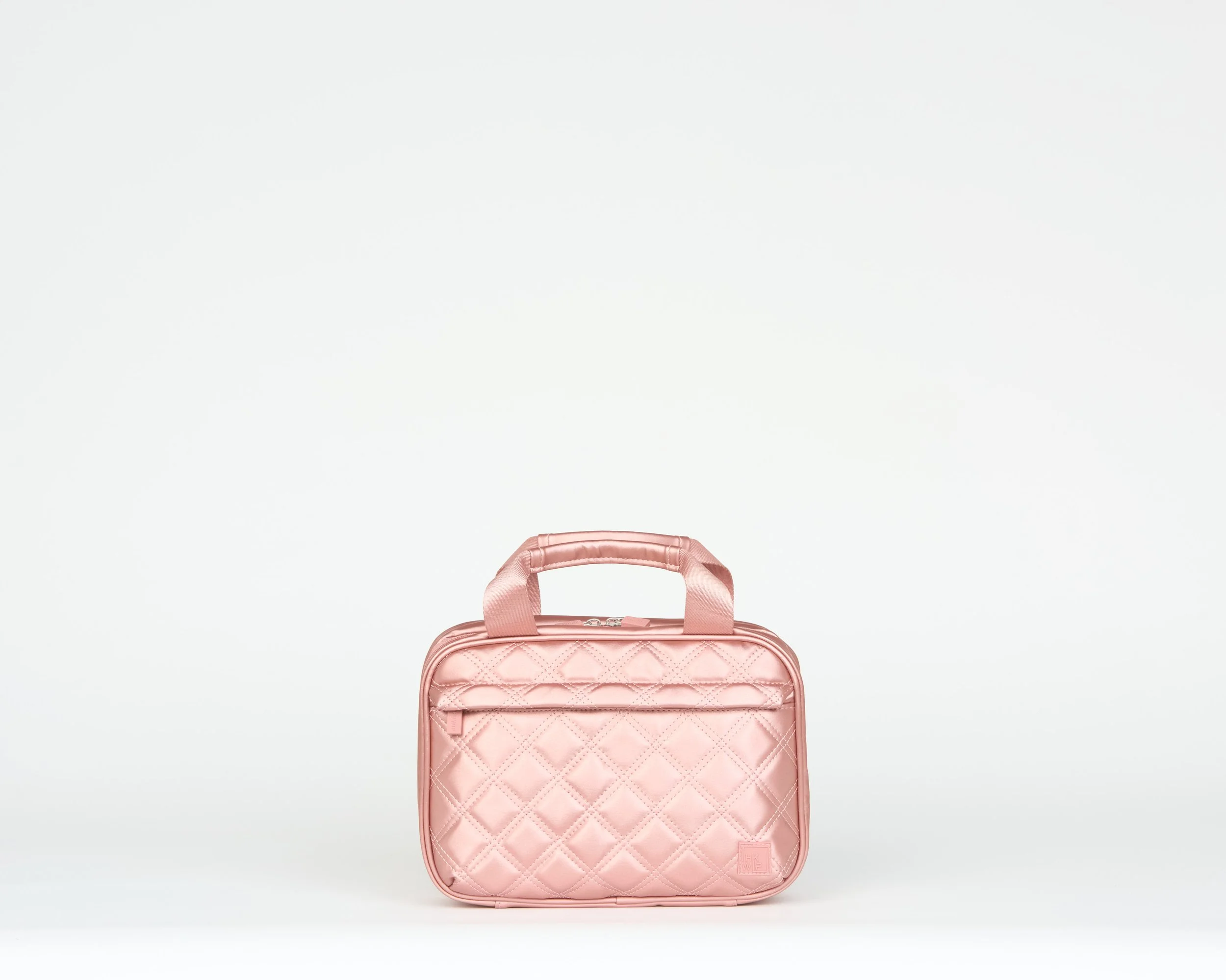 THE QUILTED CATCH IT ALL COSMETIC HANGING ORGANIZER 2.0 - METALLIC ROSE GOLD