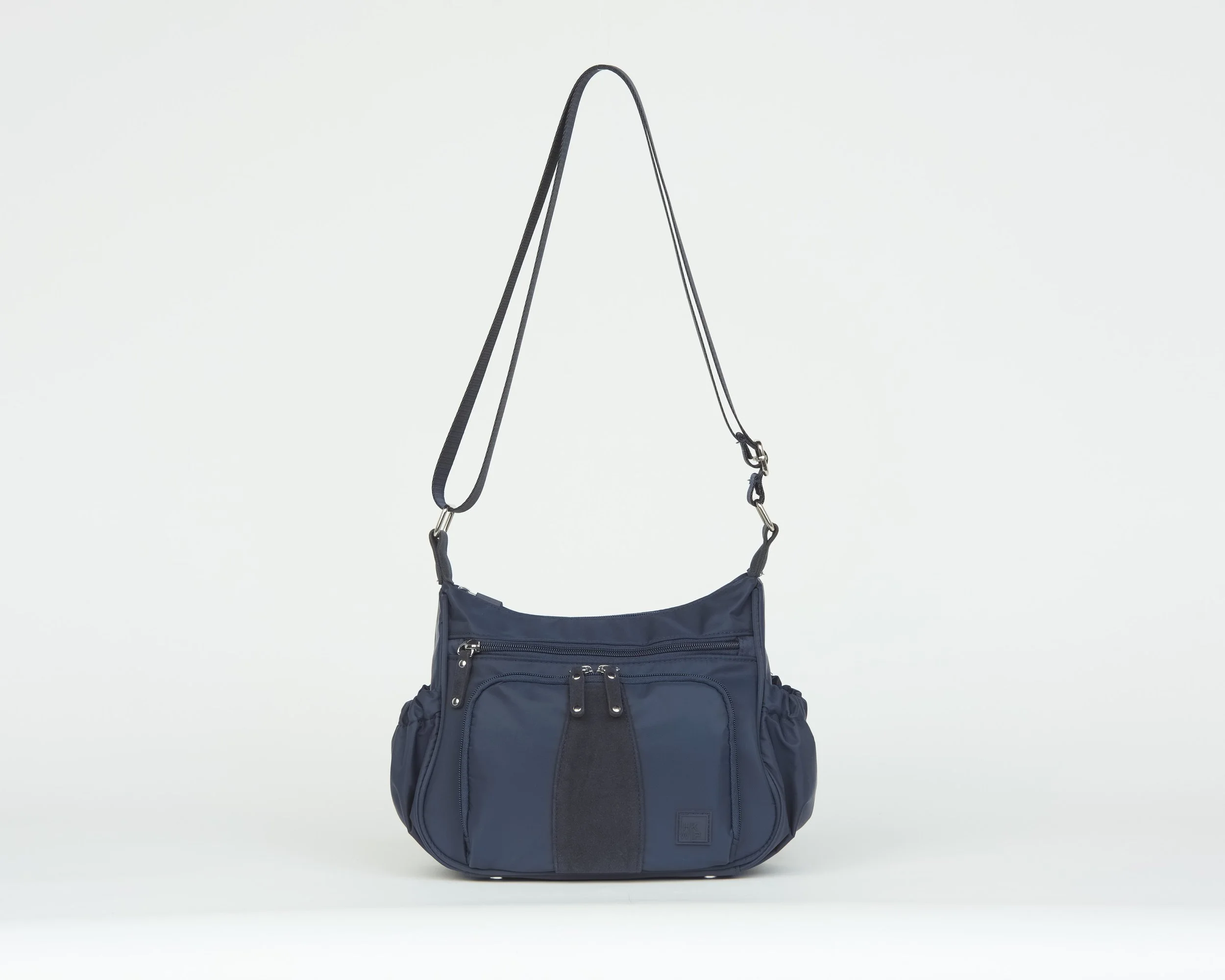 THE SUEDE IT AIN'T SO CONVERTIBLE SHOULDER BAG - INK NAVY