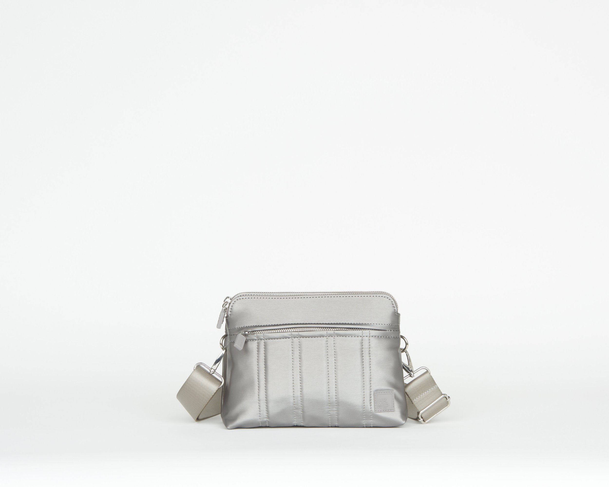 THE CITY CHIC DOUBLE ENTRY CROSSBODY - METALLIC STONE GREY