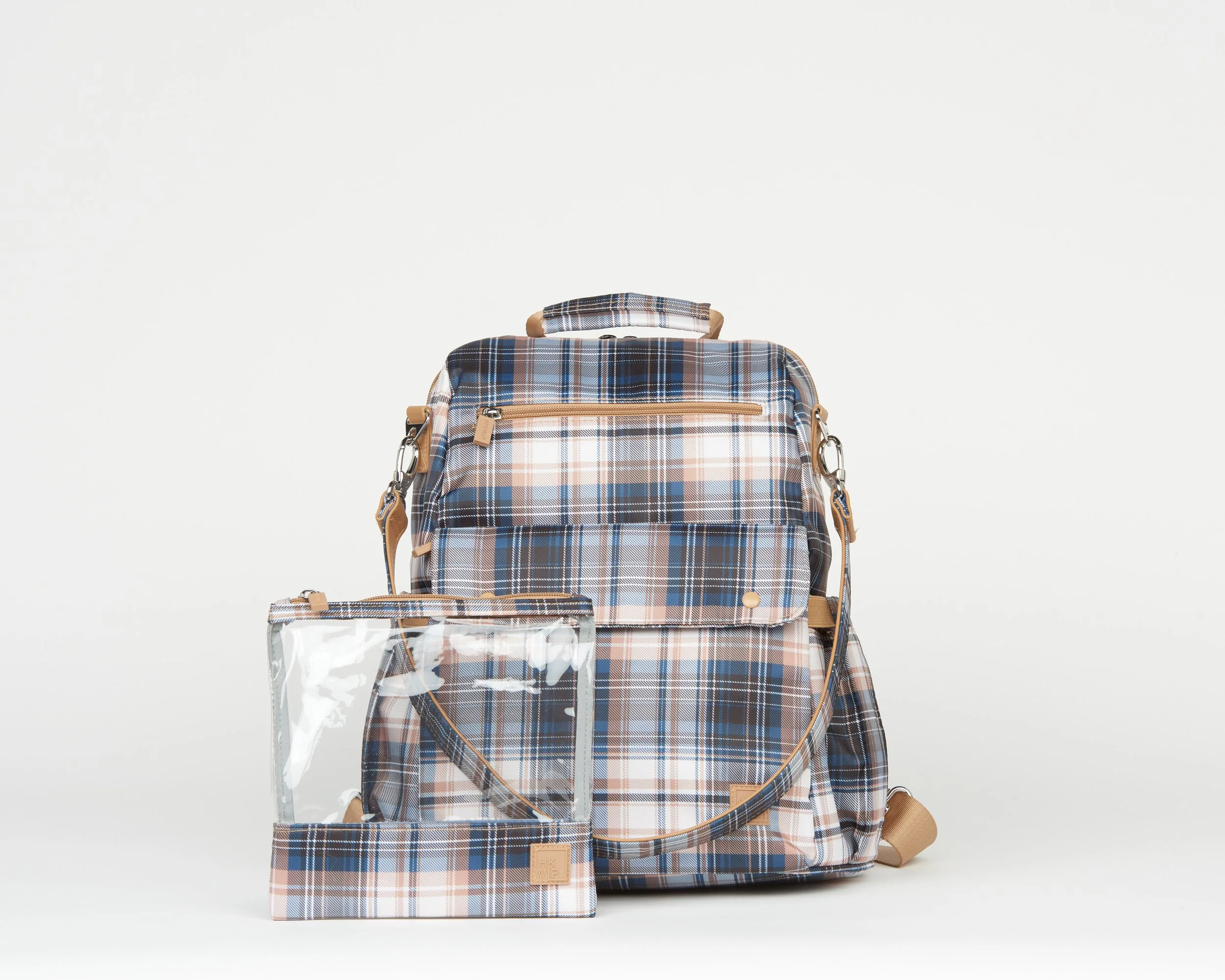 THE EXCELSIOR CONVERTIBLE BACKPACK W/ REMOVABLE POUCH - POSITIVELY PLAID