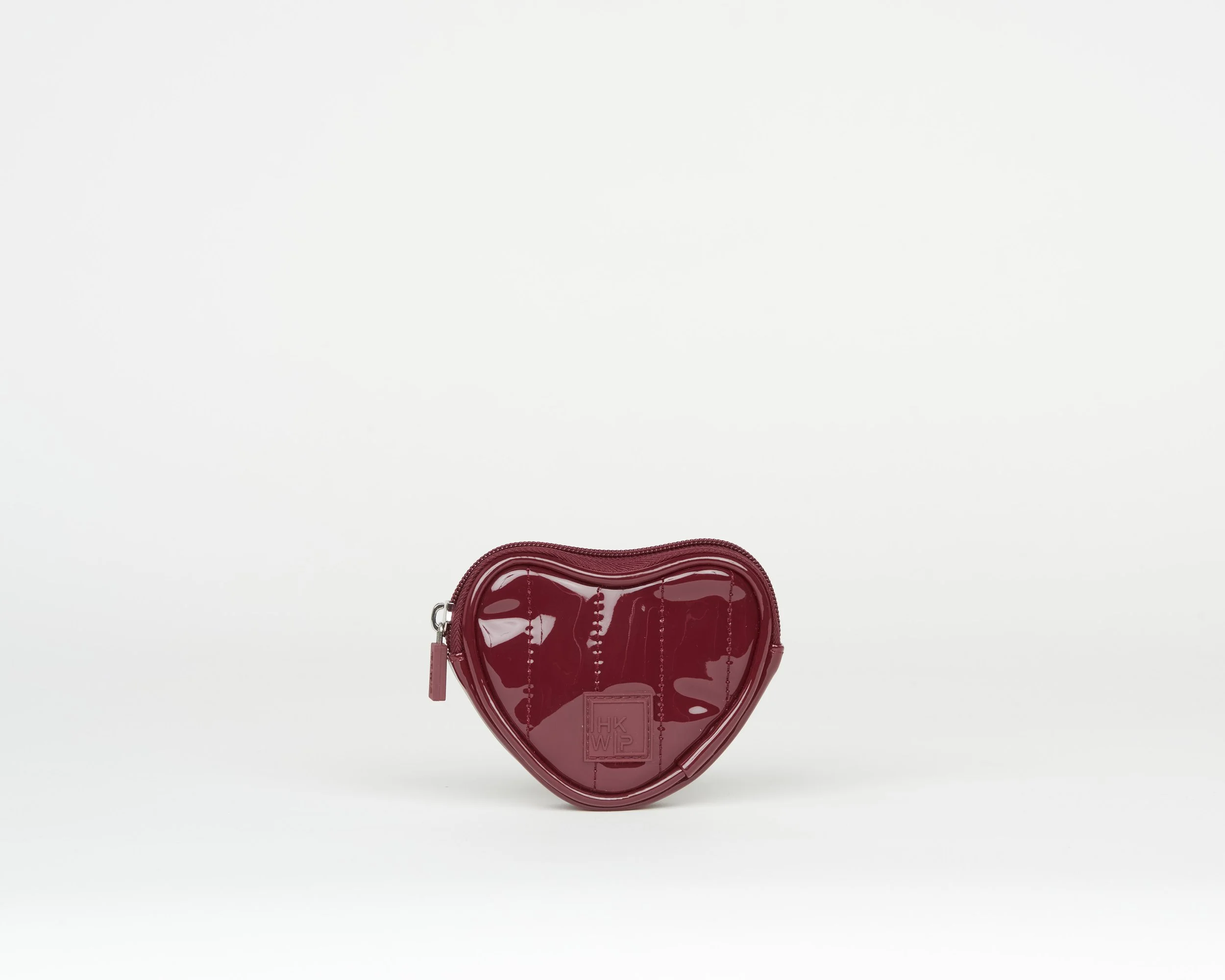 THE BE MY VALENTINE HEART POUCH - PATENT MERLOT