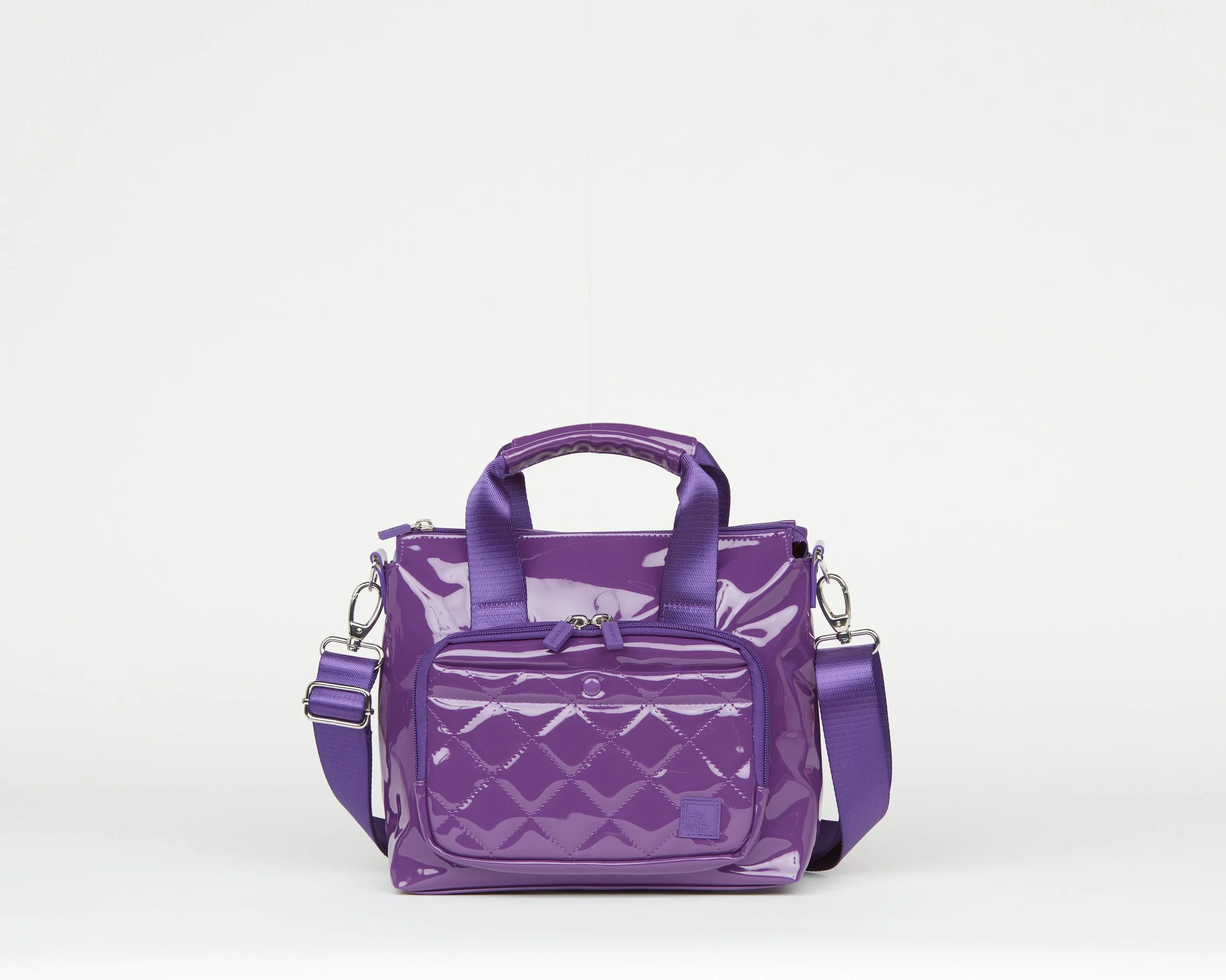 THE EXCELSIOR MINI TOTE WITH CROSSBODY STRAP - PATENT PURPLE