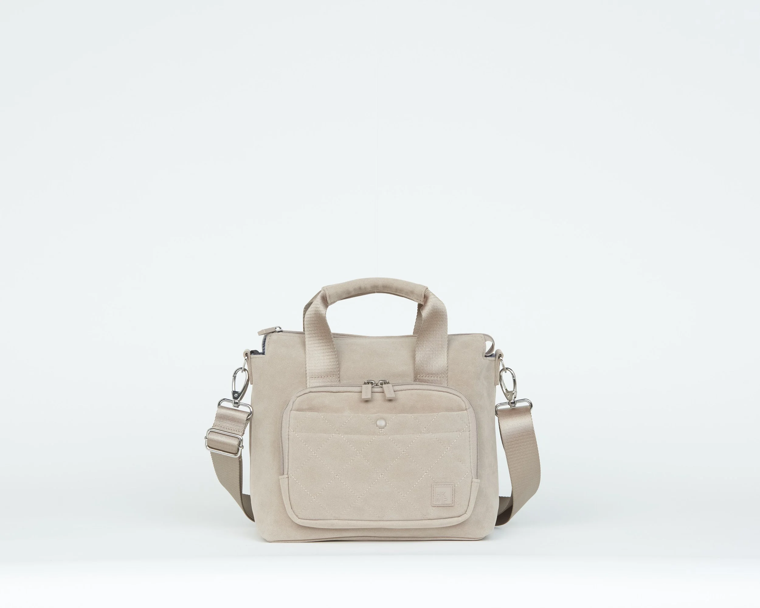 THE SUEDE MINI TOTE WITH CROSSBODY STRAP - GREY SUEDE