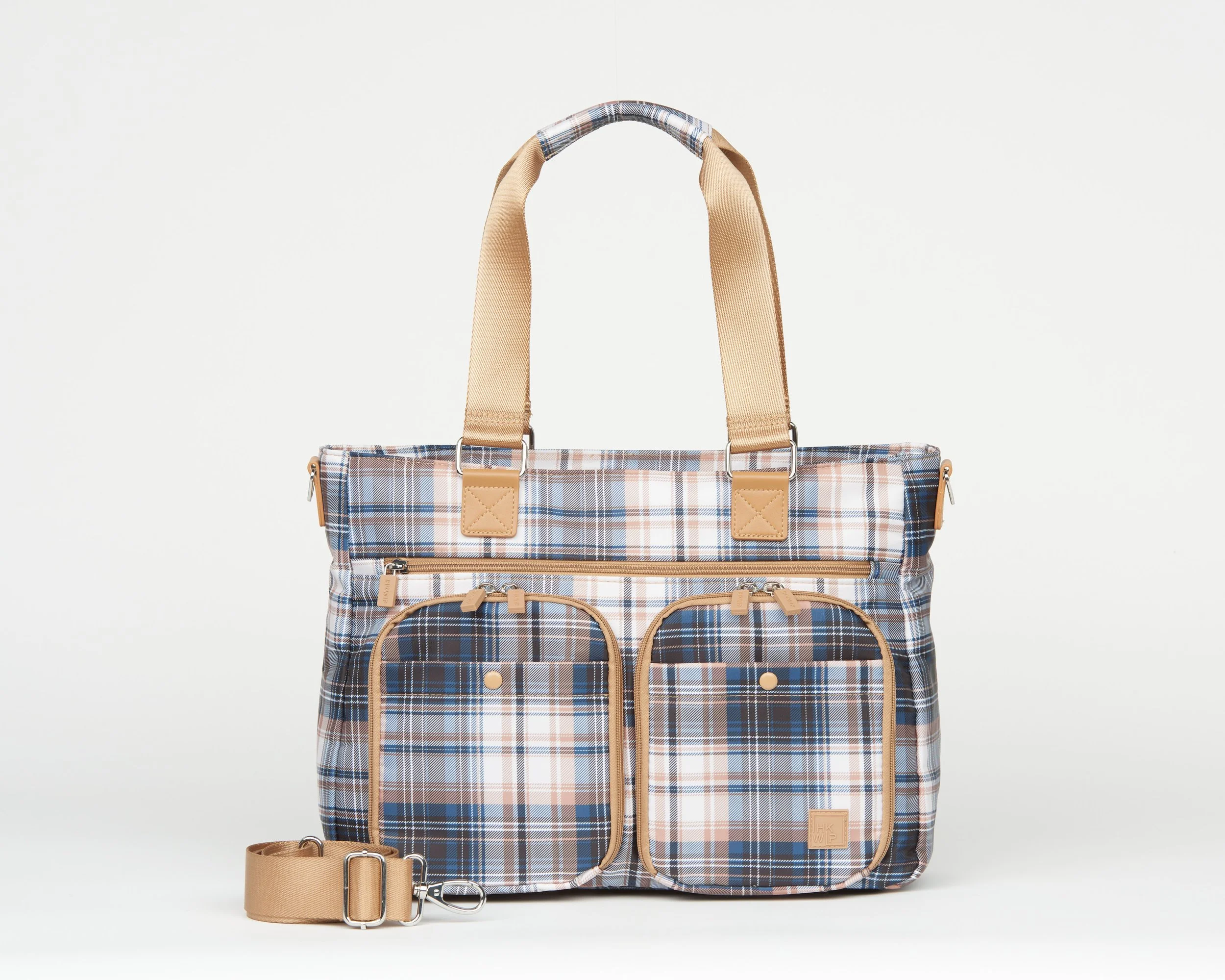THE EXCELSIOR CARGO CATCHALL TOTE W/ CROSSBODY STRAP - POSITIVELY PLAID