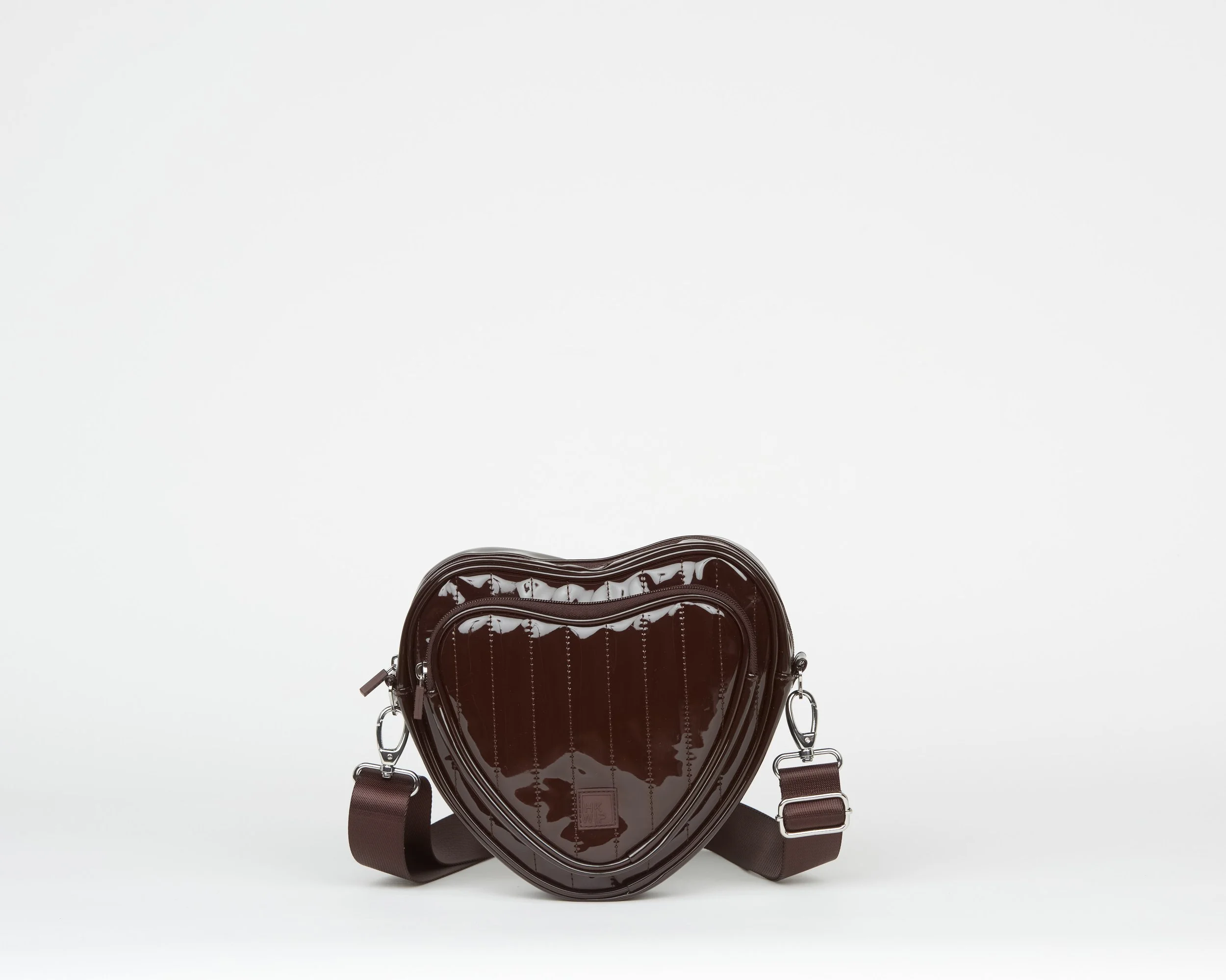 THE BE MY VALENTINE HEART CROSSBODY - PATENT TRUFFLE