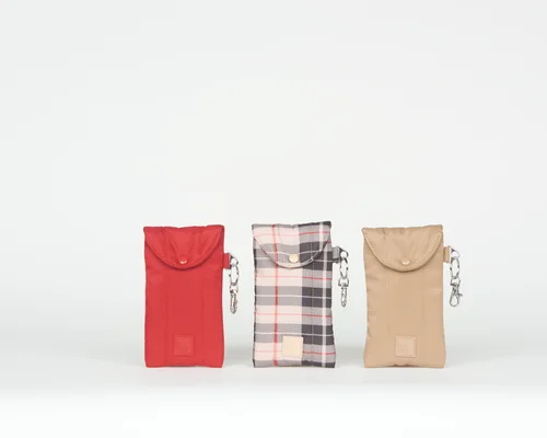 THE SET OF 3 SOFT LINED CLARITY GLASSES CASES - KHAKI PLAID  display picture 2