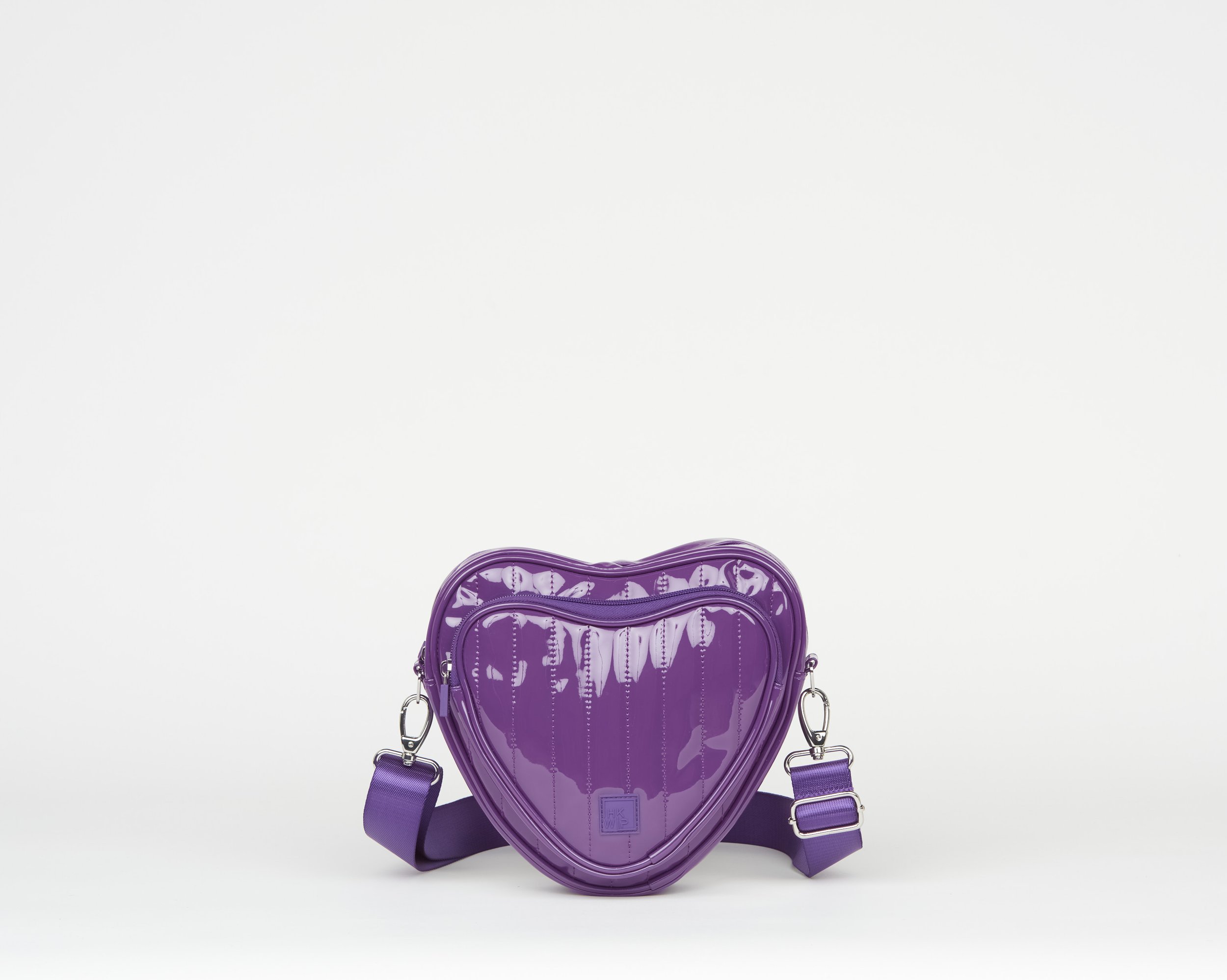 THE BE MY VALENTINE HEART CROSSBODY - PATENT PURPLE