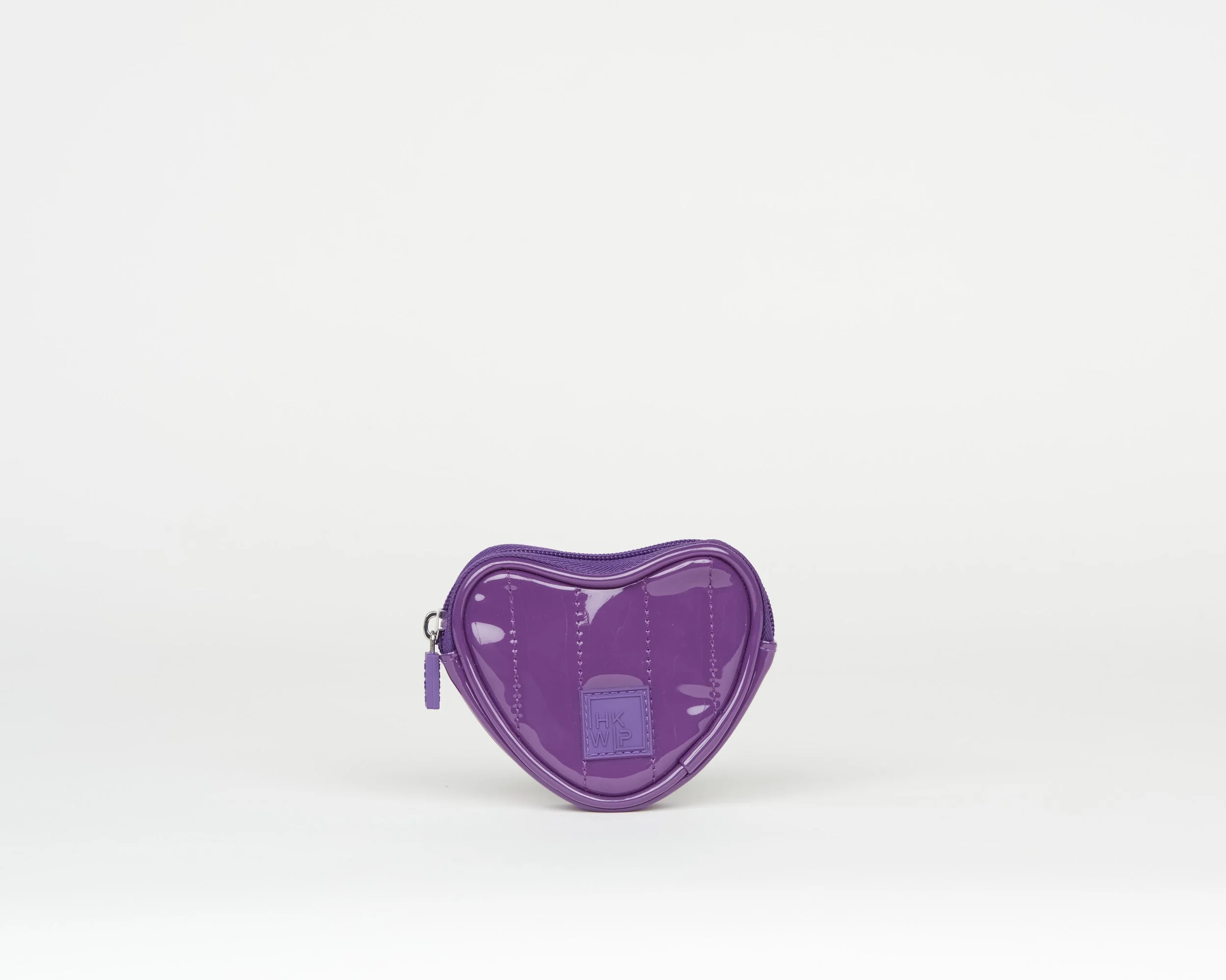 THE BE MY VALENTINE HEART POUCH - PATENT PURPLE