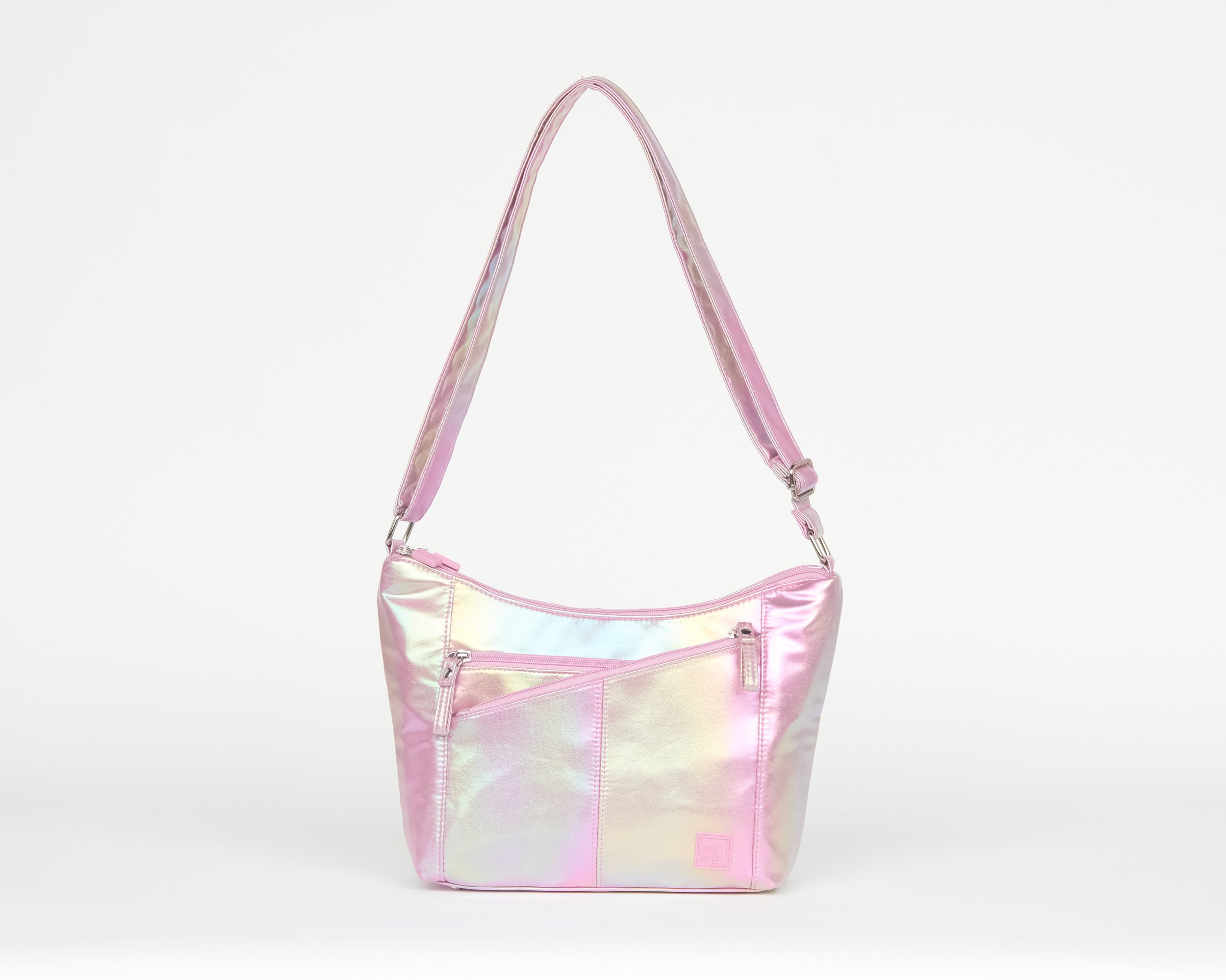 THE CRISS CROSS CONVERTIBLE CROSSBODY BAG - IRIDESCENT PINK