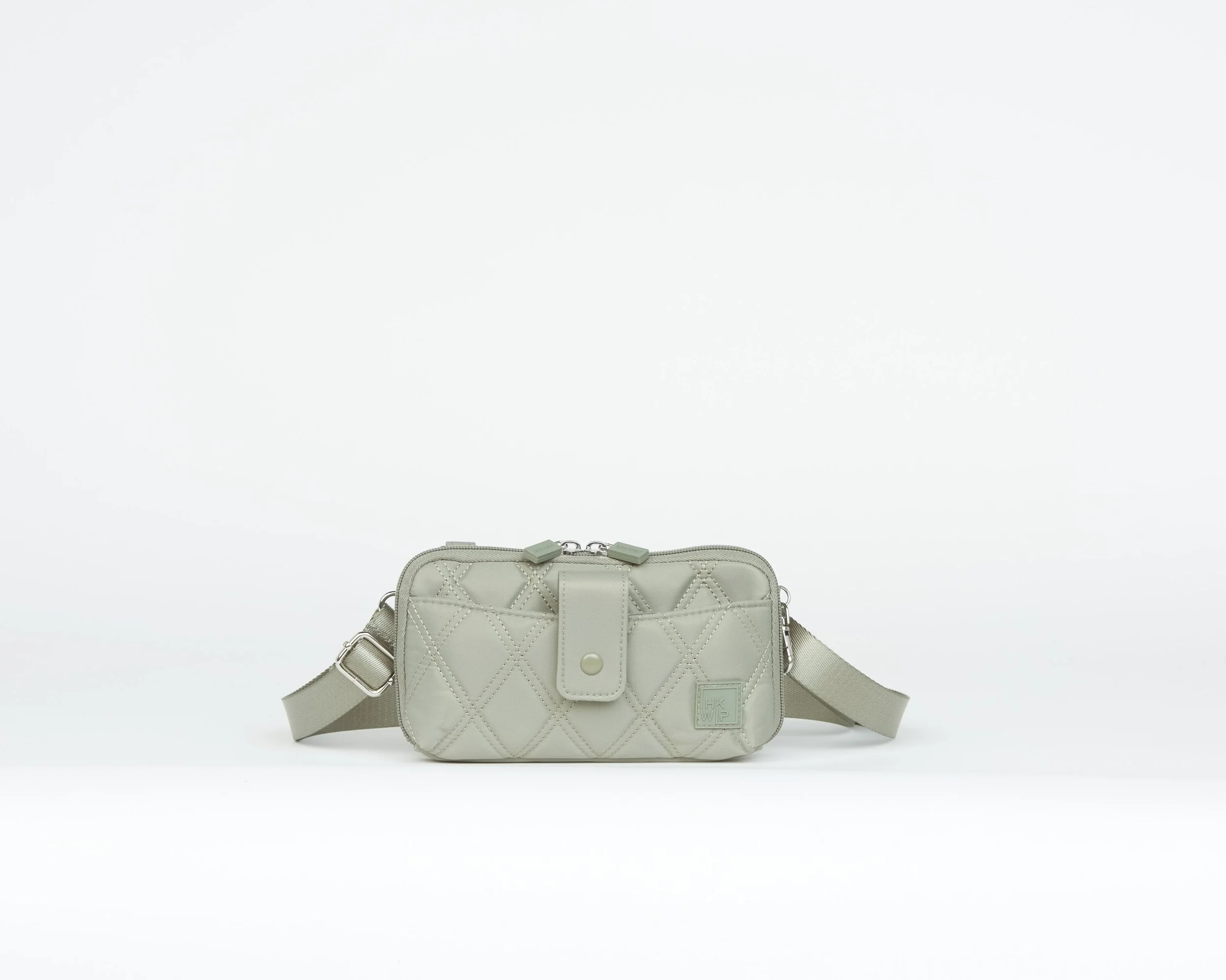 THE RING RING E/W CELLPHONE CROSSBODY W/ RFID WALLET - ARMY SAGE
